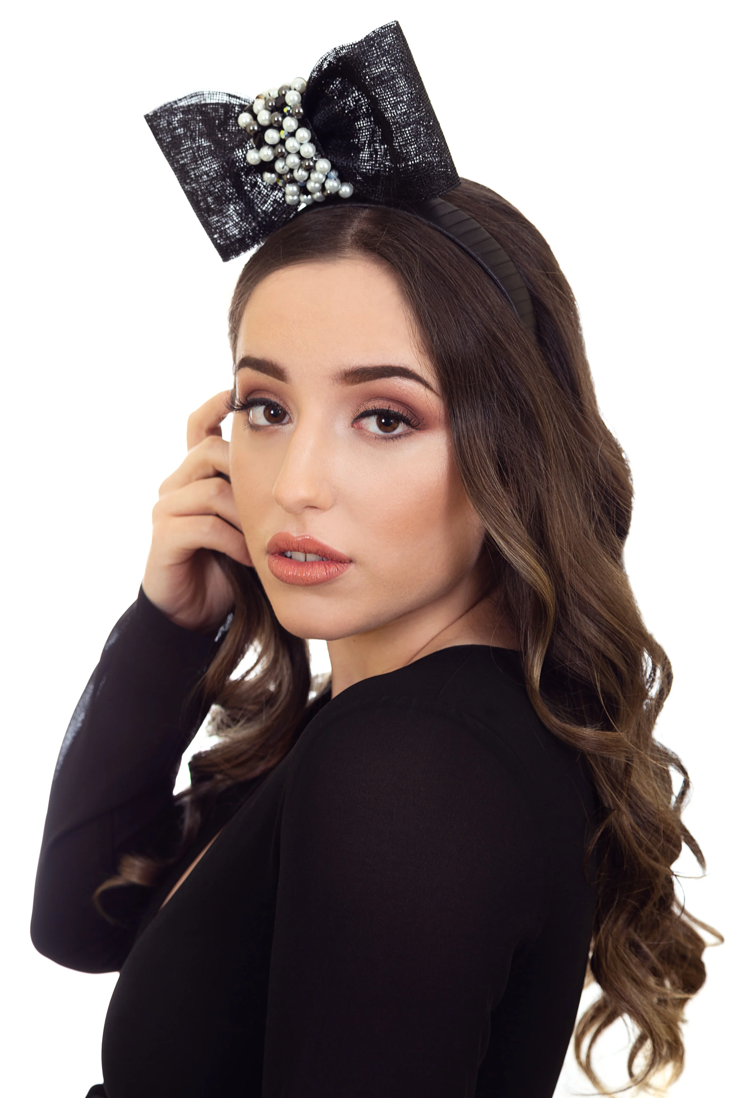 Black Bow Fascinator