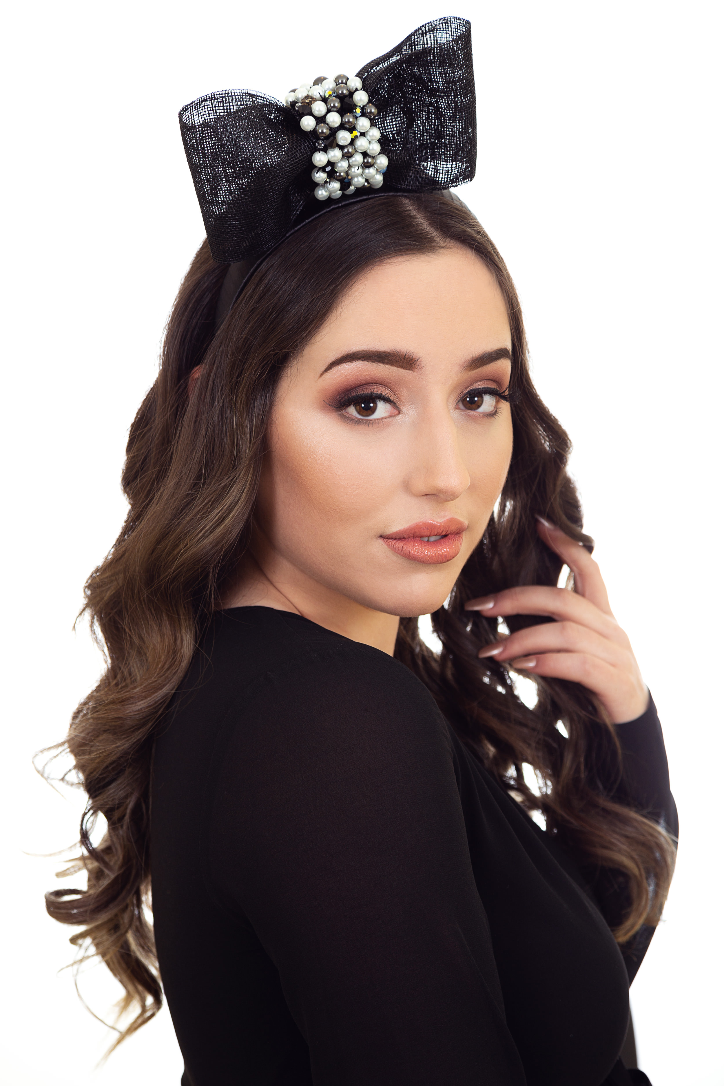 Black and White Fascinator for Races