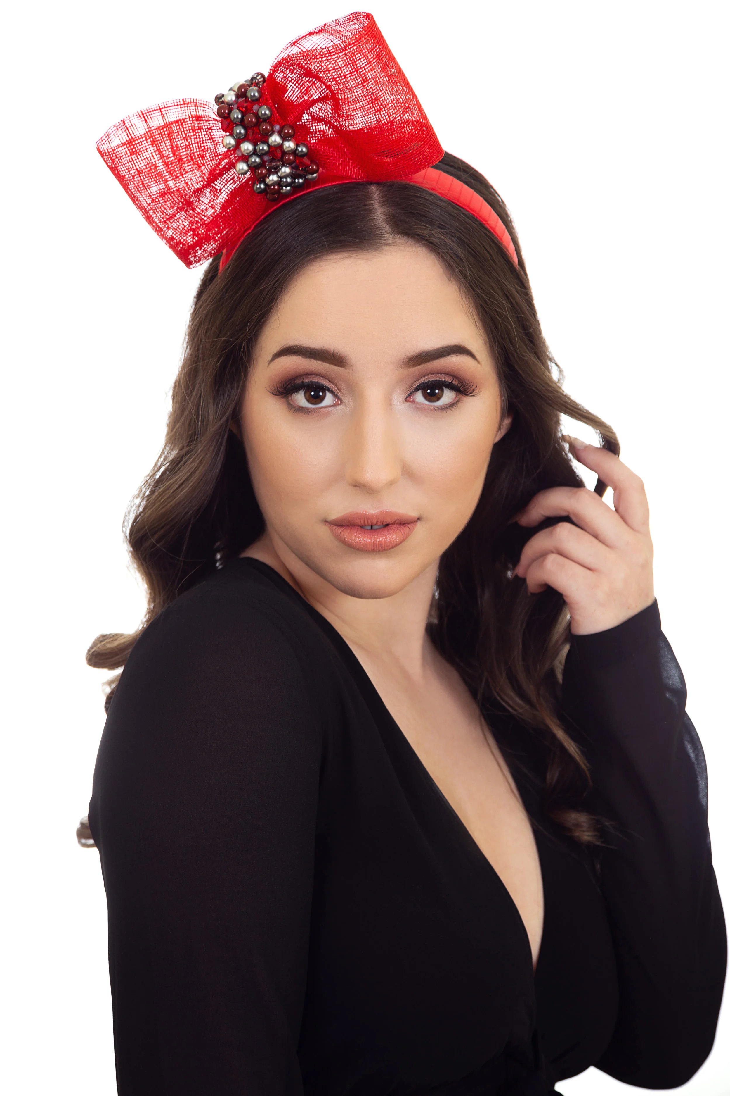 Red Fascinator for Races