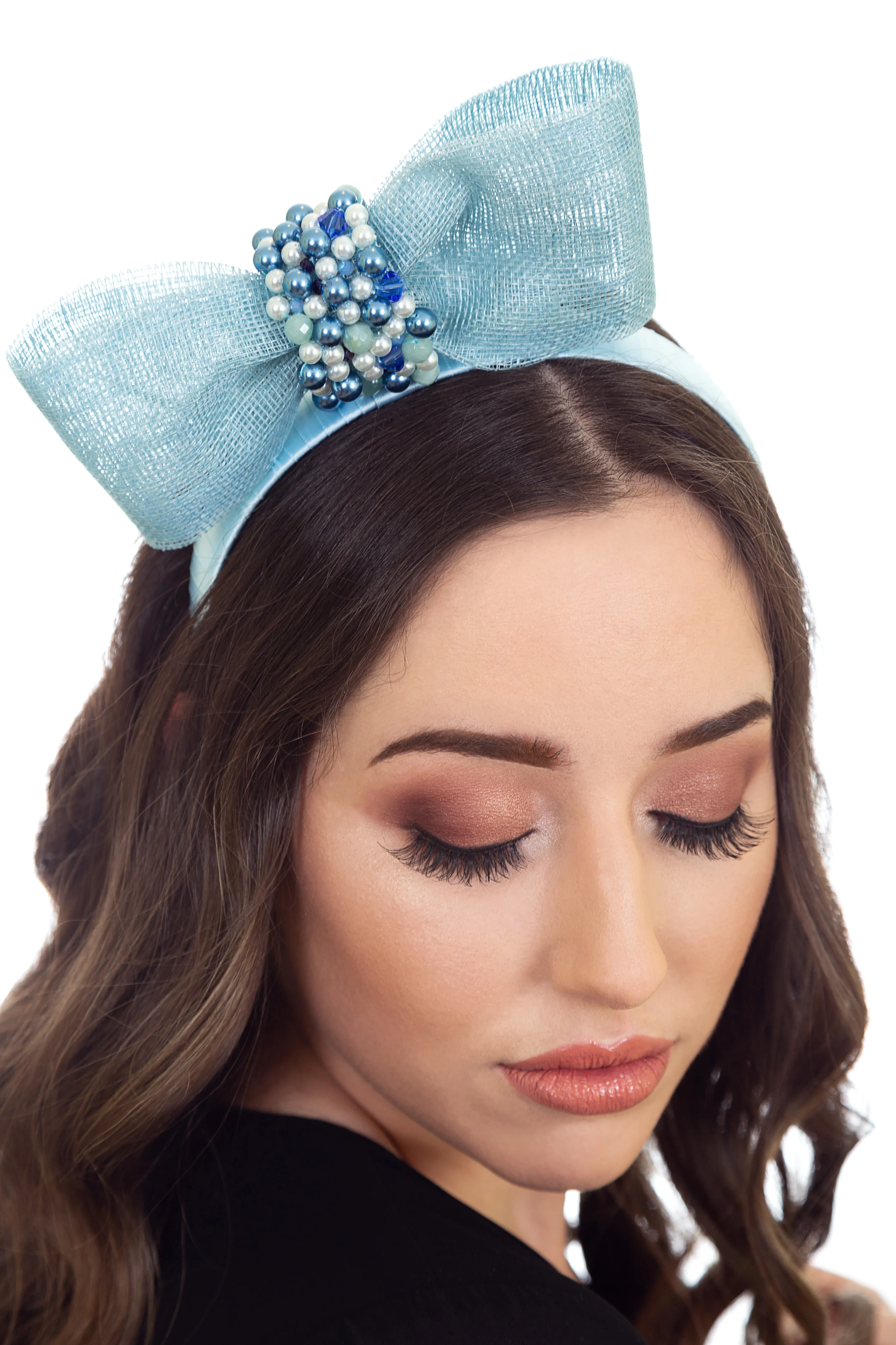 Blue Fascinator for Races