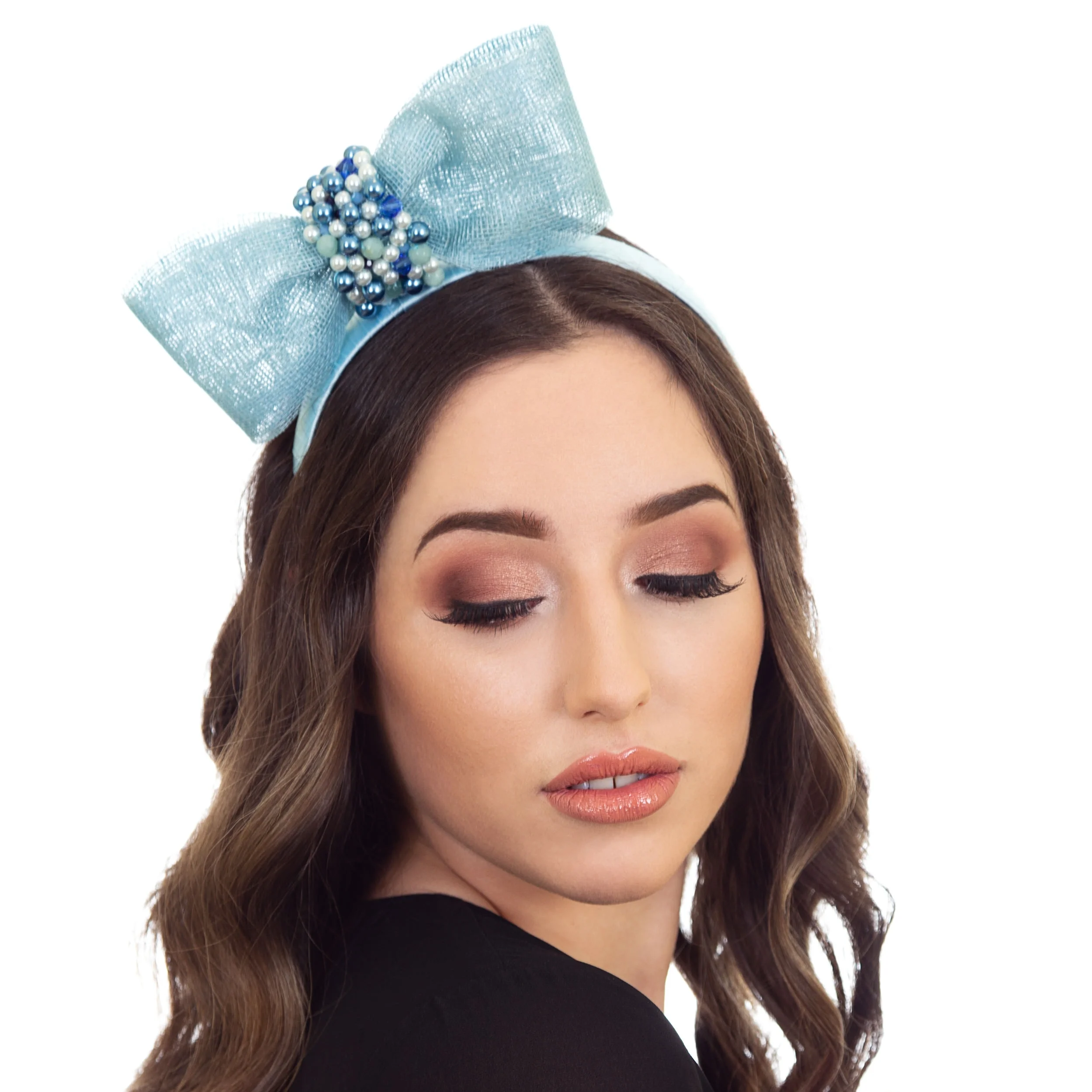 Blue Bow Fascinator Hat