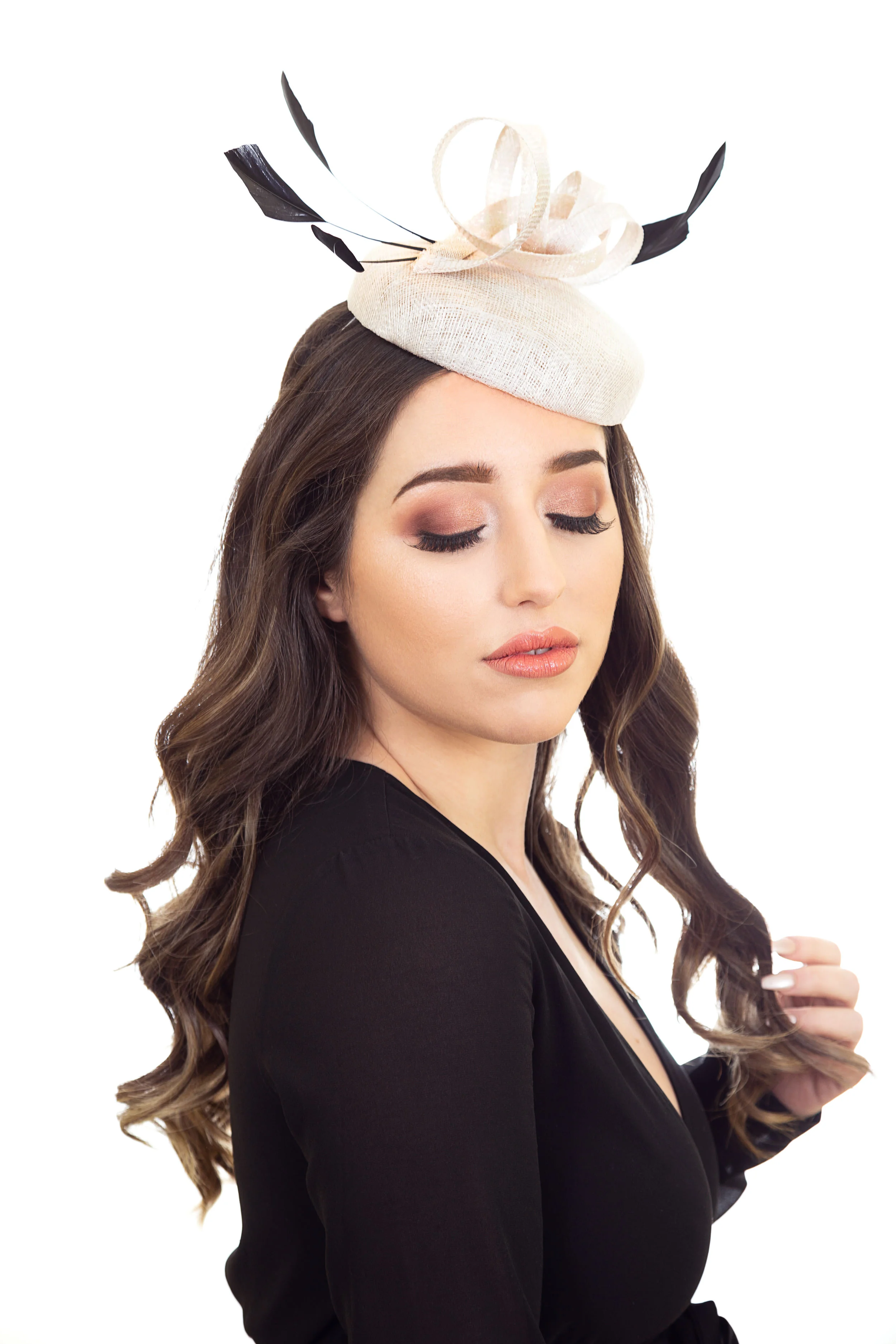 Black and White Cocktail Hat