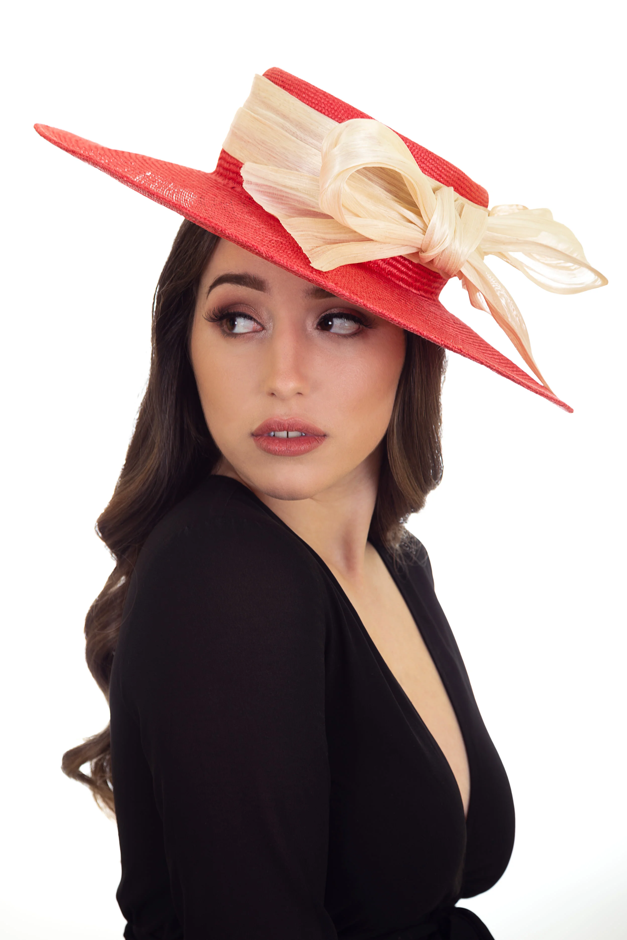 Red Boater Hat for Wedding