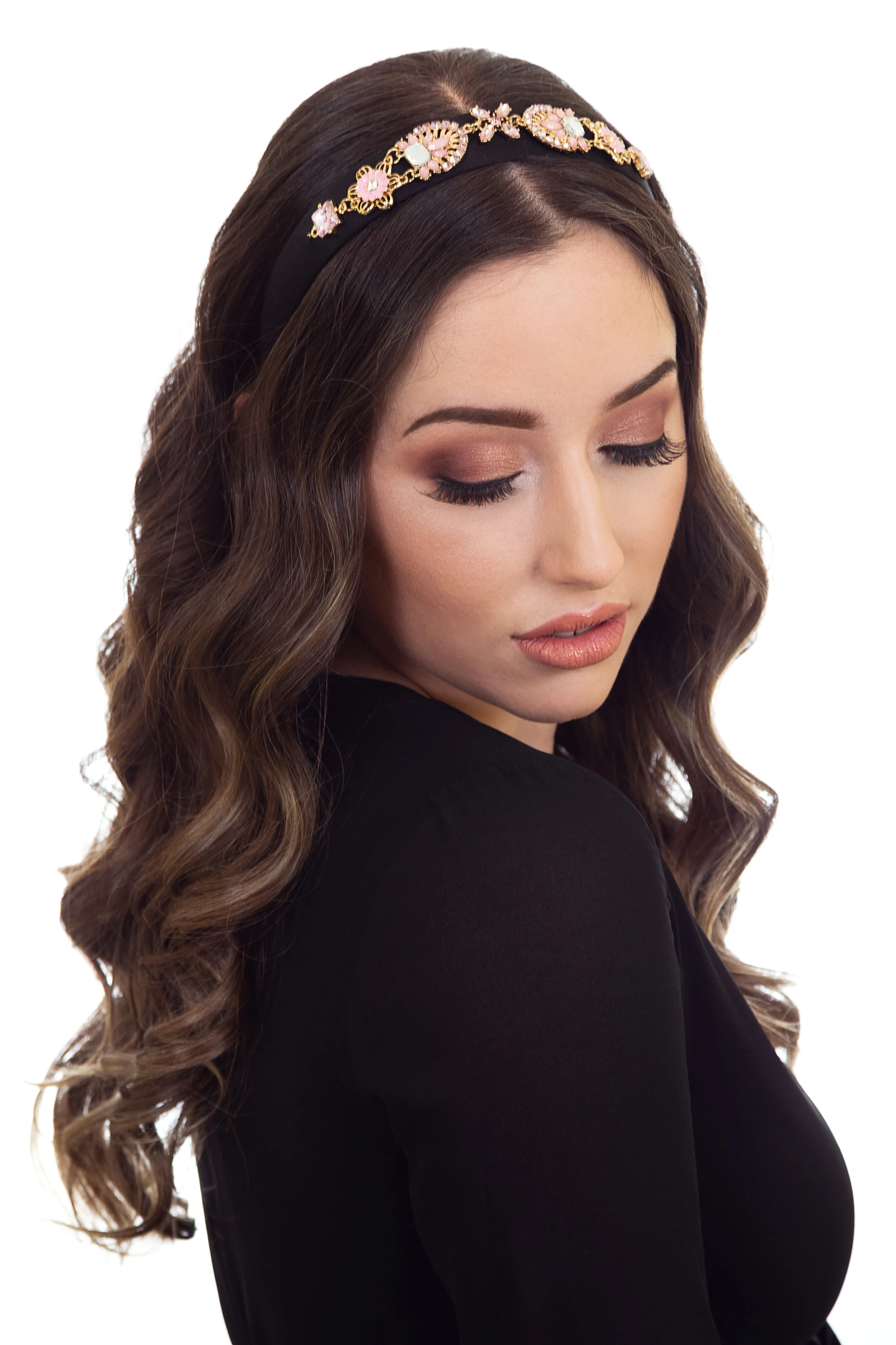 Black and Pink Fascinator Headband