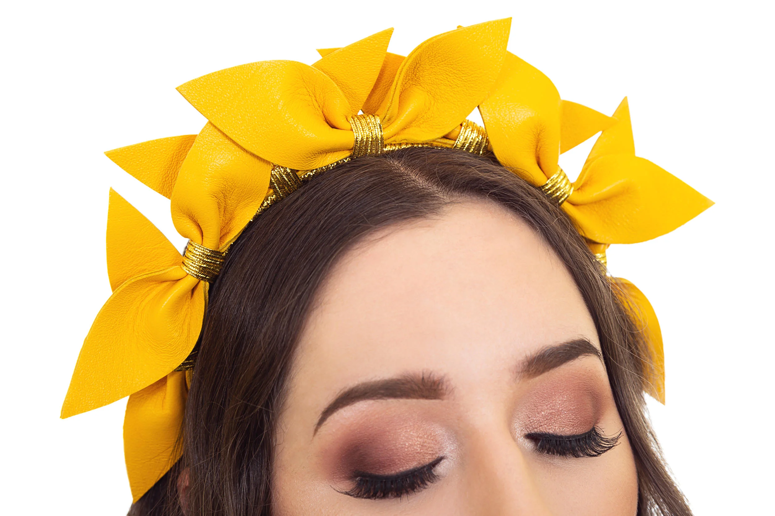 Yellow Fascinator Crown