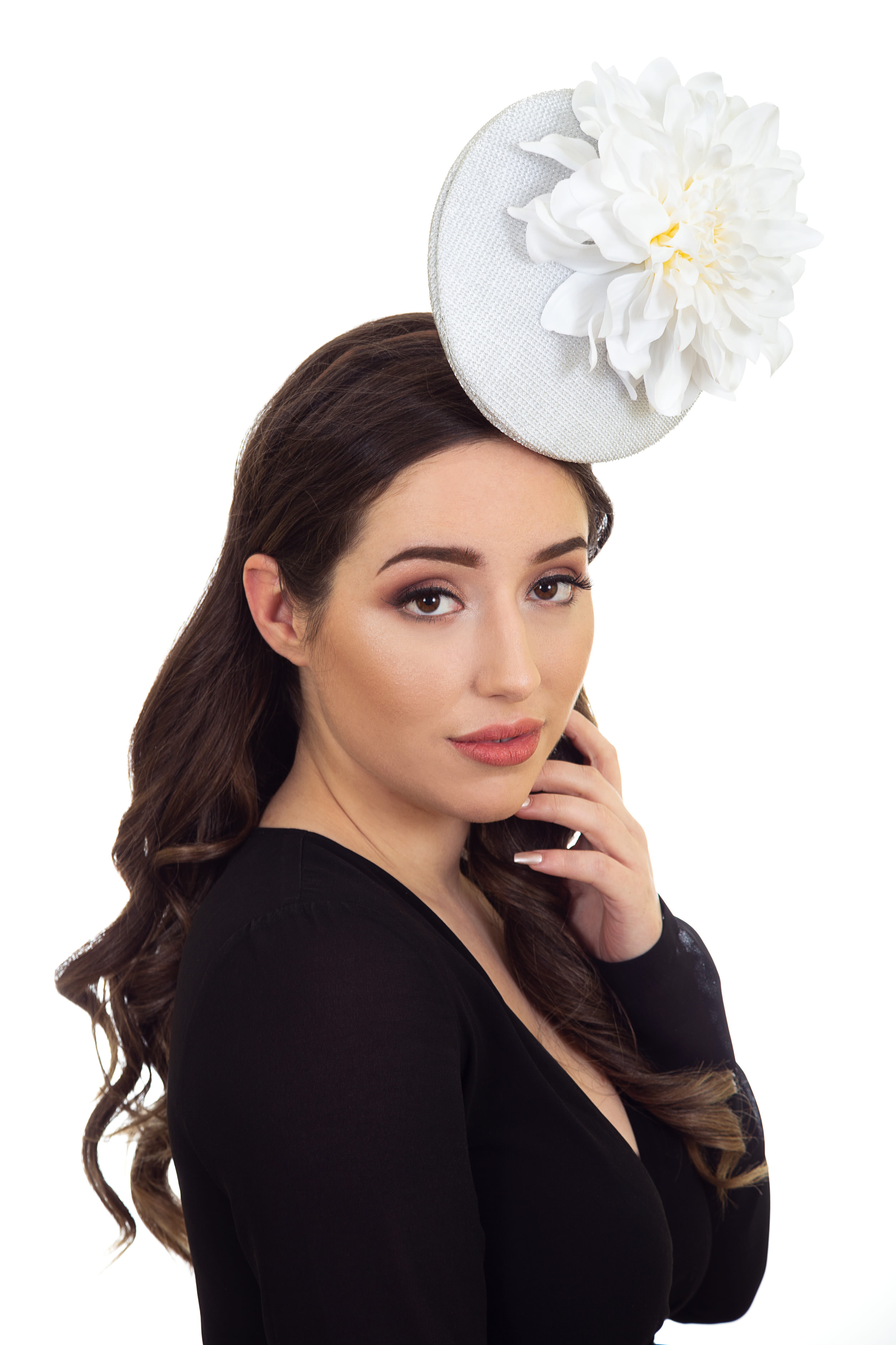 Silver Fascinator Hat for Races