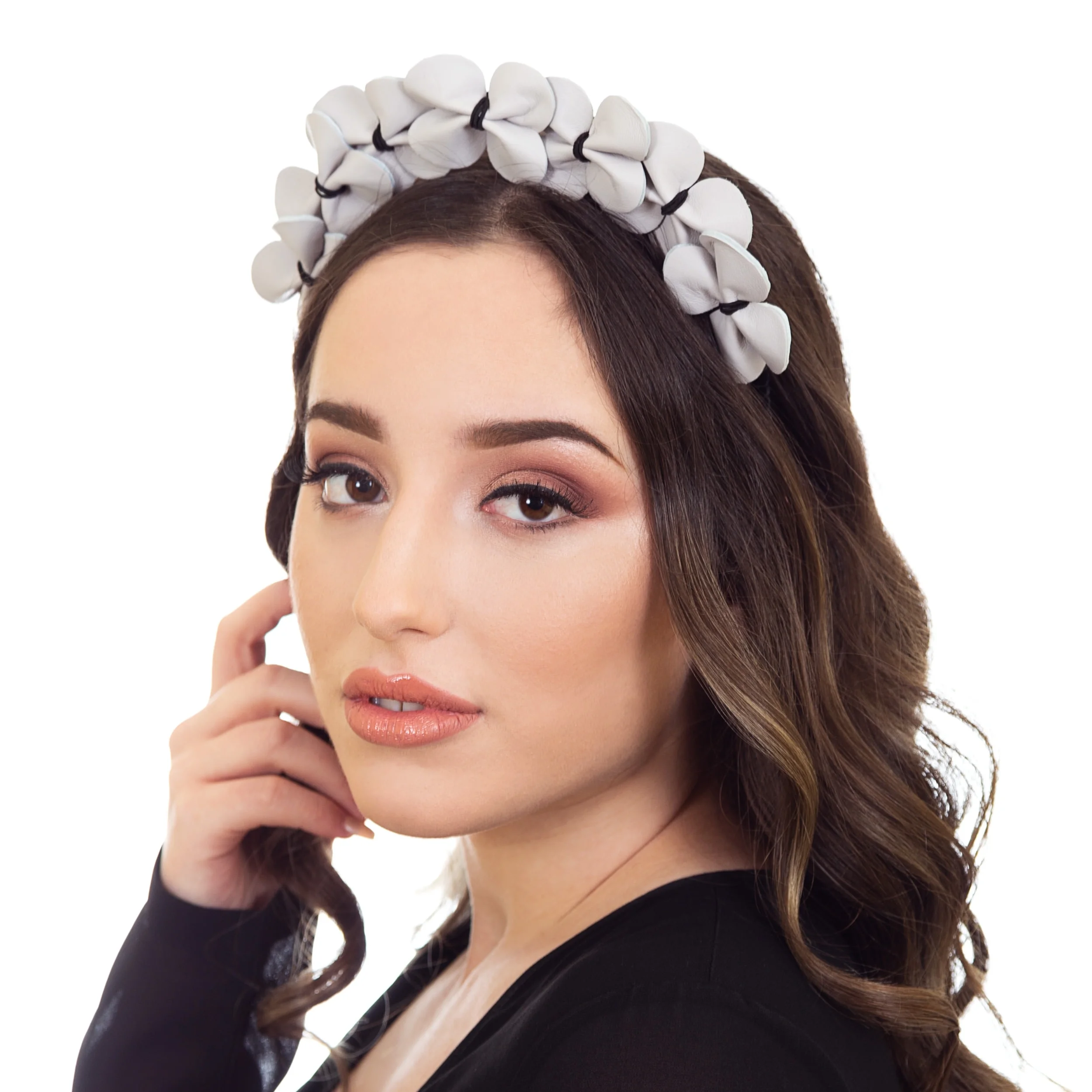Grey Fascinator for Races