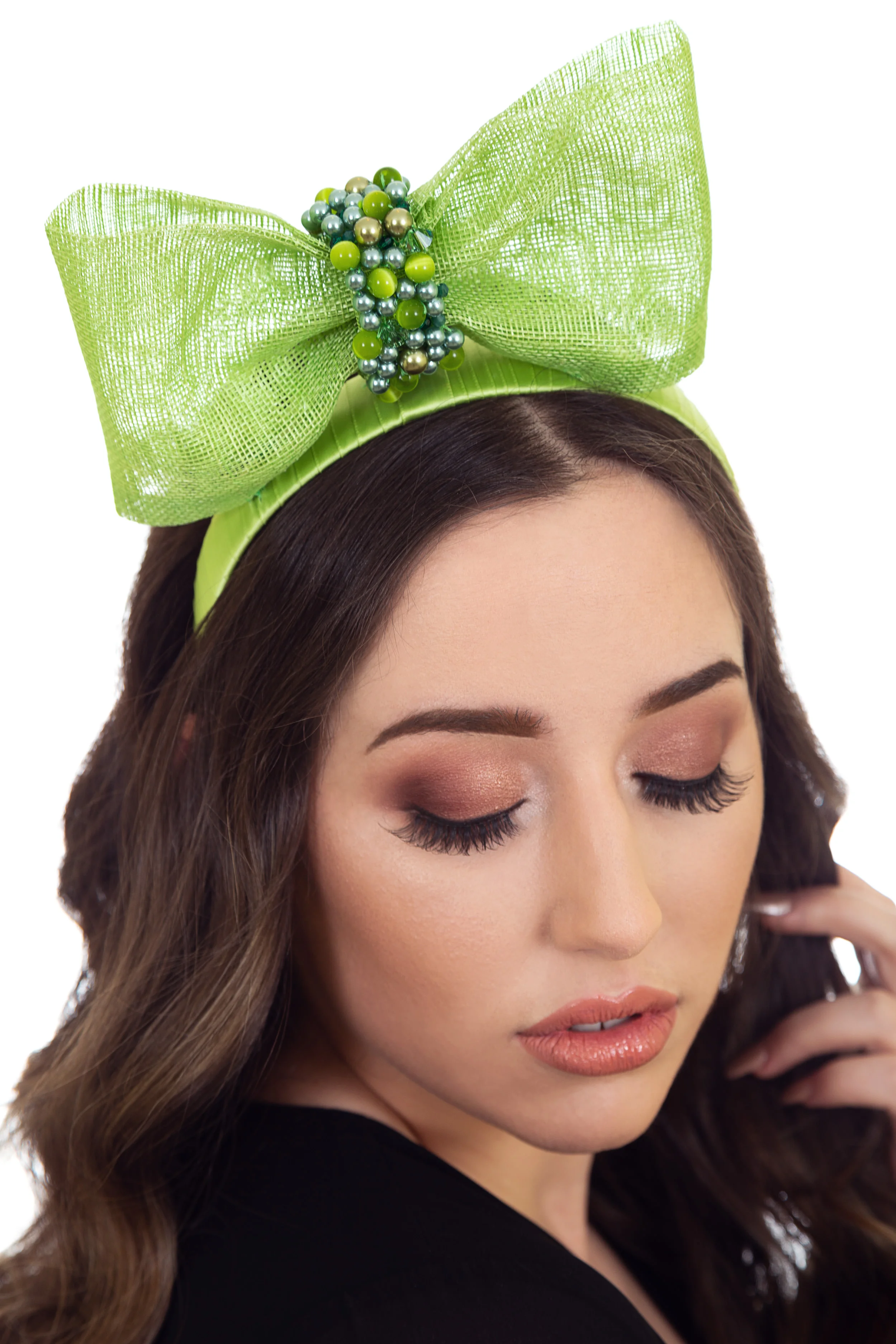 Green Fascinator for Races