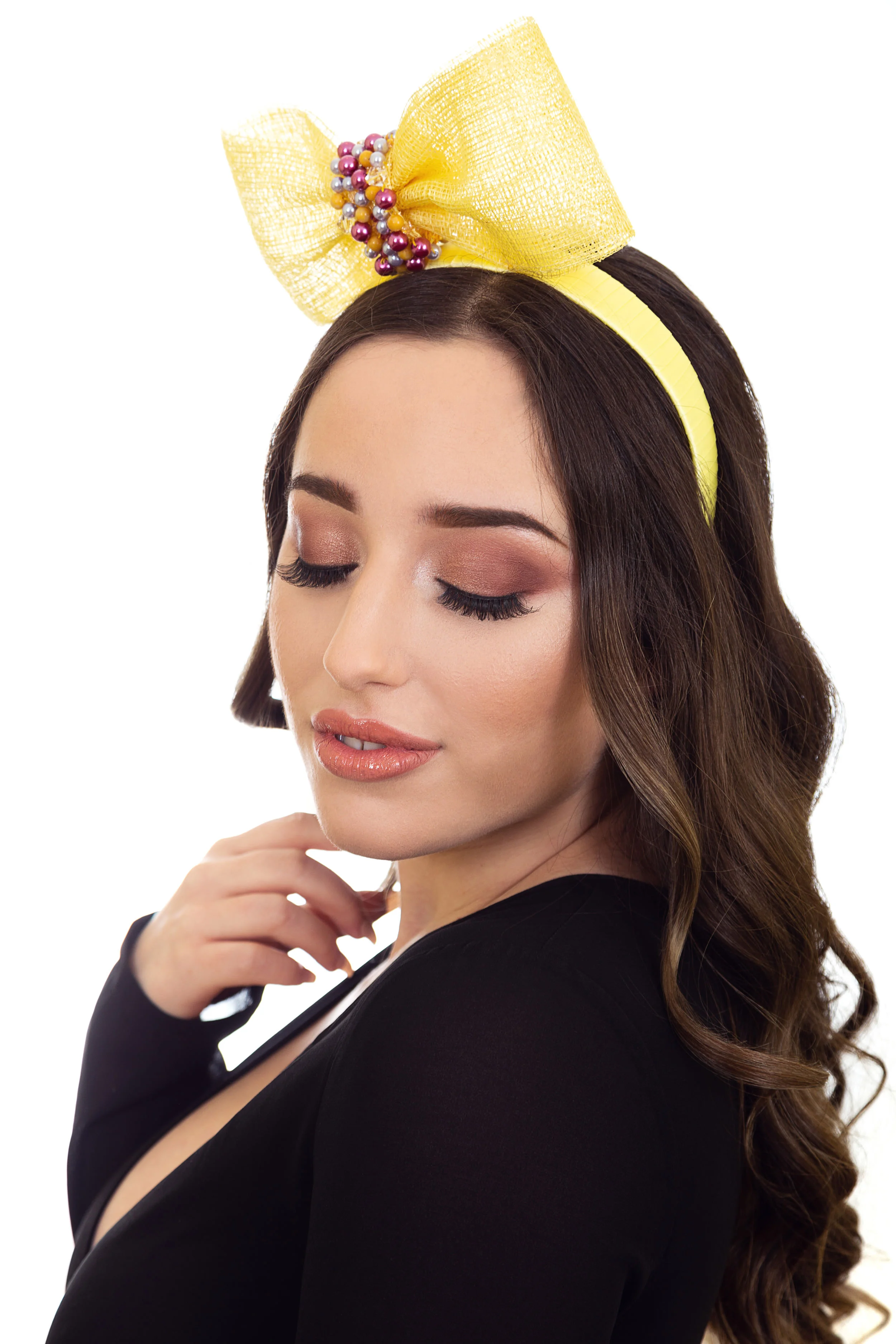 Yellow Bow Fascinator