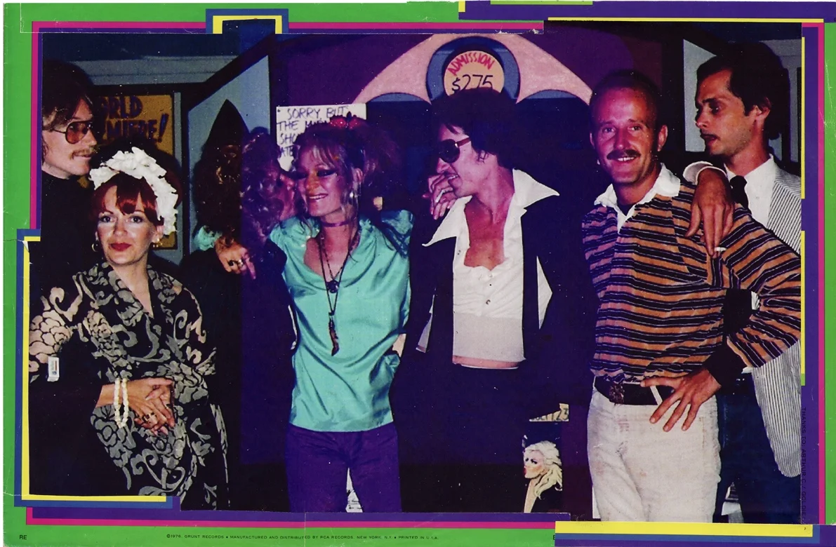 Dennis Dermody, Pat Moran, Sharon Niesp, Cookie, Seymour Avigdor, Channing Wilroy, John Waters, Provincetown premiere of Female Trouble, 1974 (George Fitzgerald)