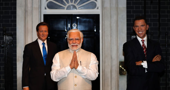 Modi putting Cameron in the shade. Pic courtesy of the Economist (via AFP)