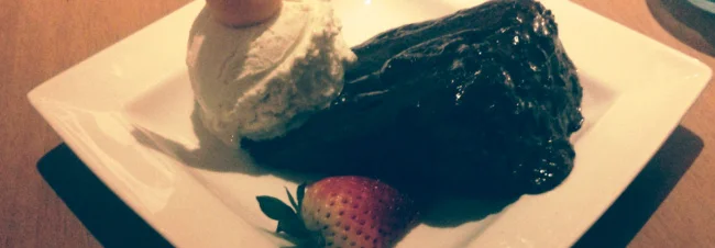 Chocolate Gateau with Ice Cream