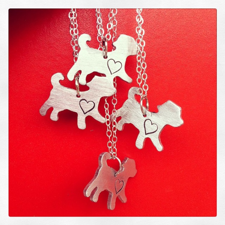 Necklace - mini dog with a heart 