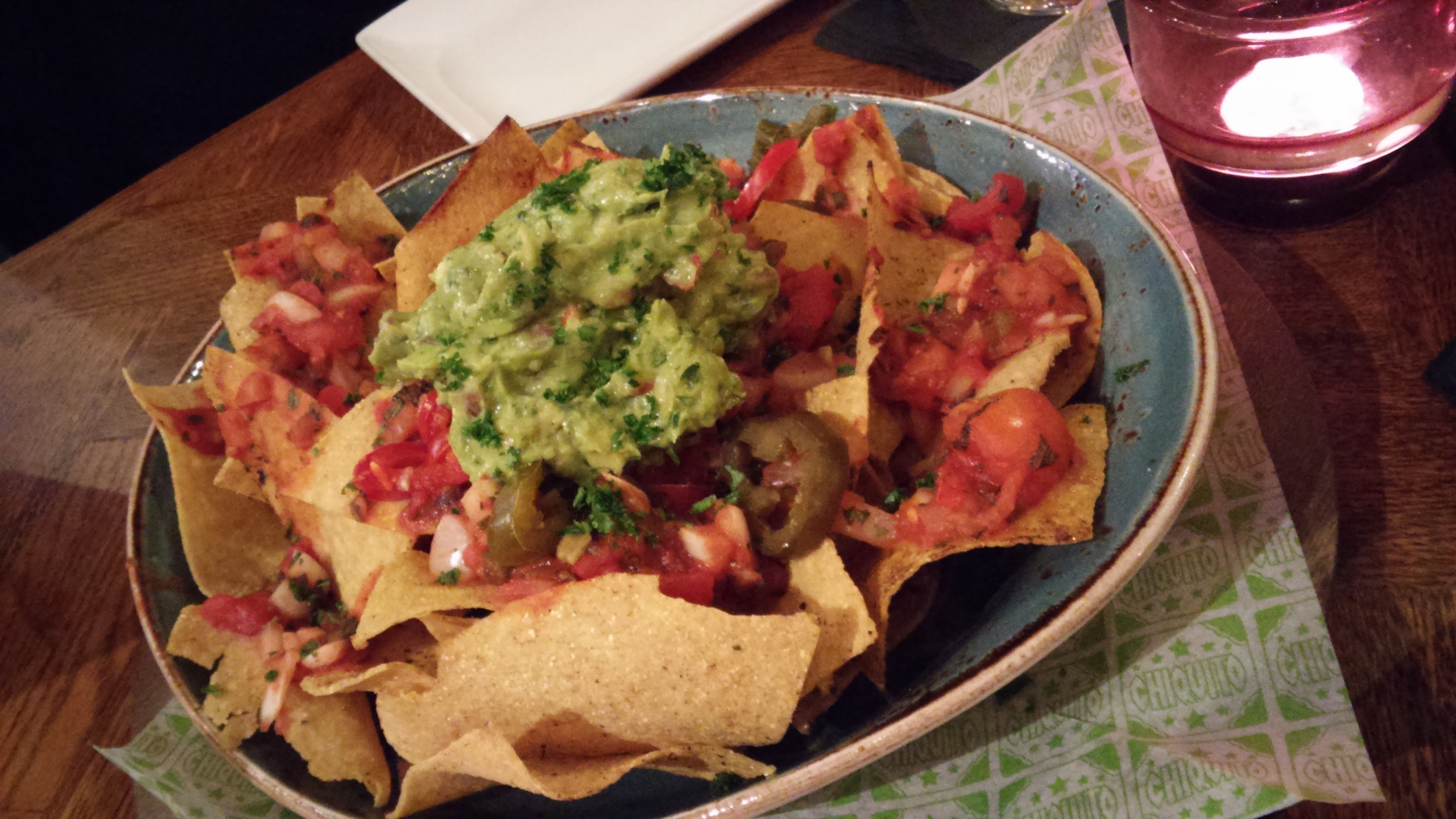 Nachos using corn tortilla