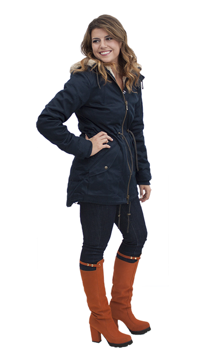 Ladies parka in midnite blue: A parka from best-selling outerwear brand HoodLamb