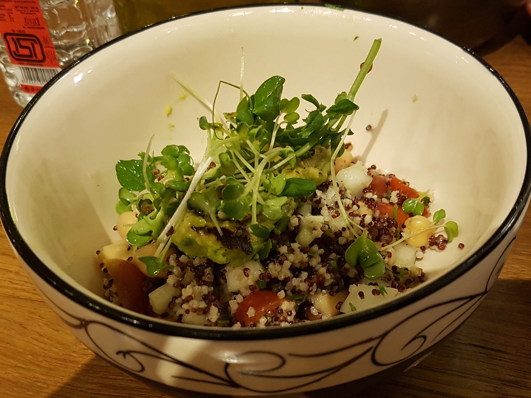 Lemony finger millet, chick peas and avocado