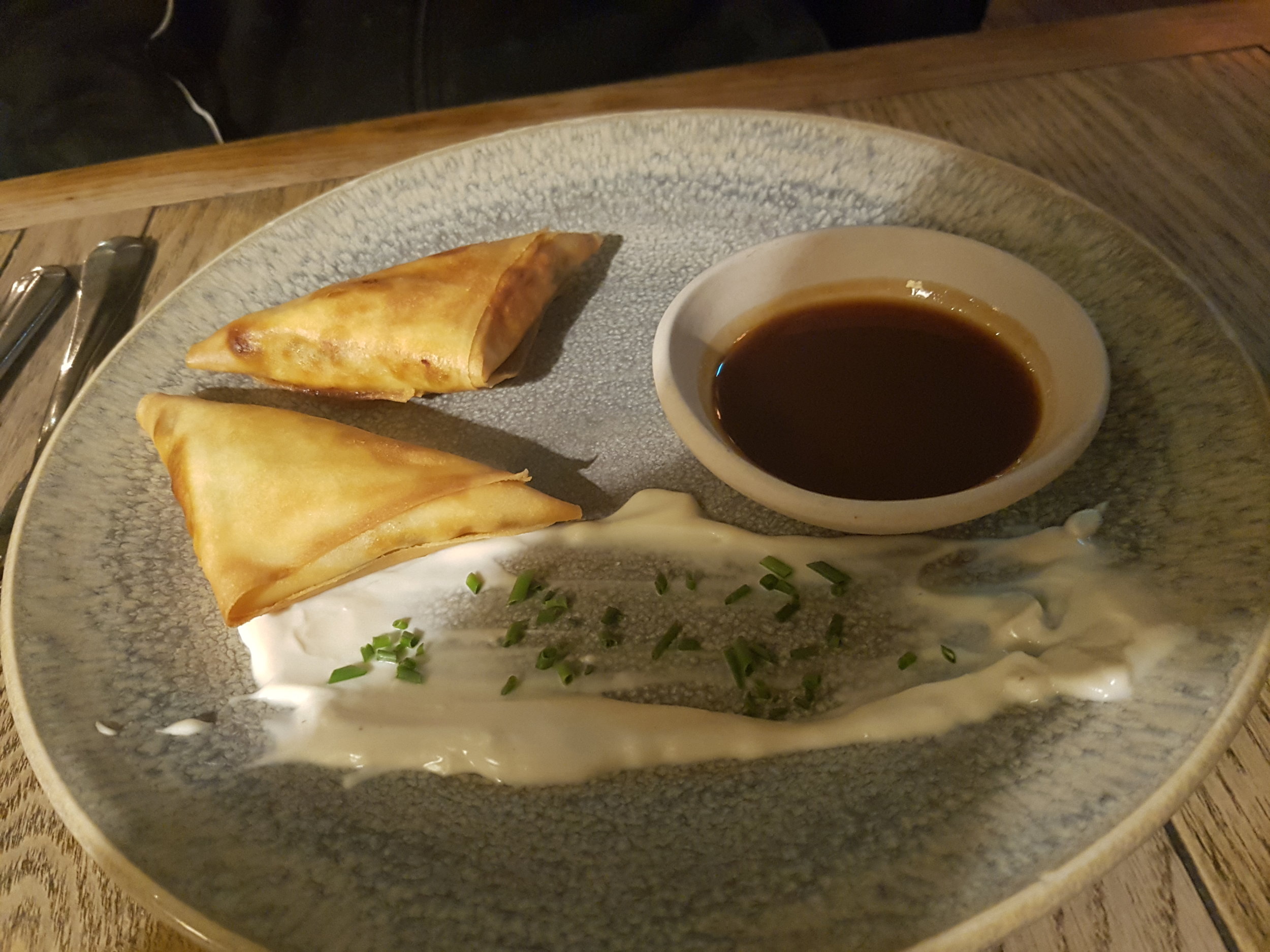 Vegan Spiced Thai Samosas at The White Bear in Ruislip
