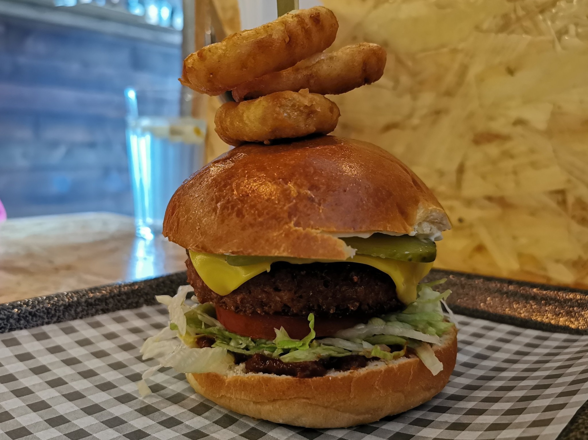 Vegan burger at Two Peas Diner