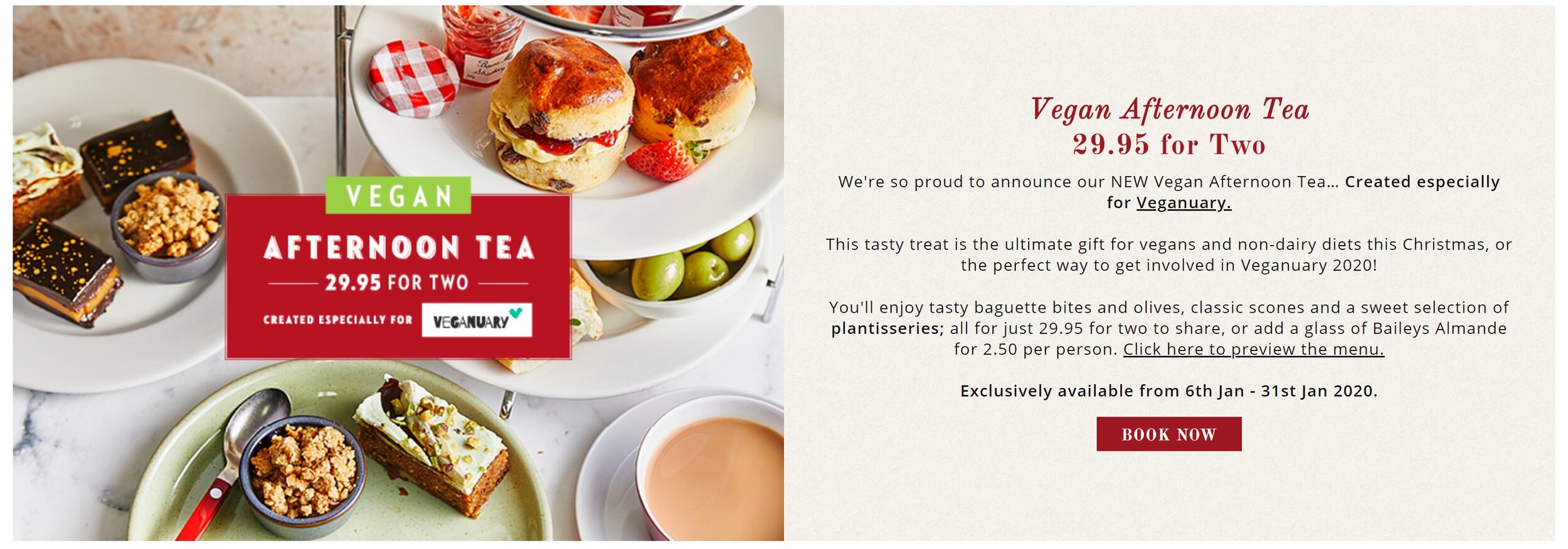 Vegan Afternoon Tea at Cafe Rouge