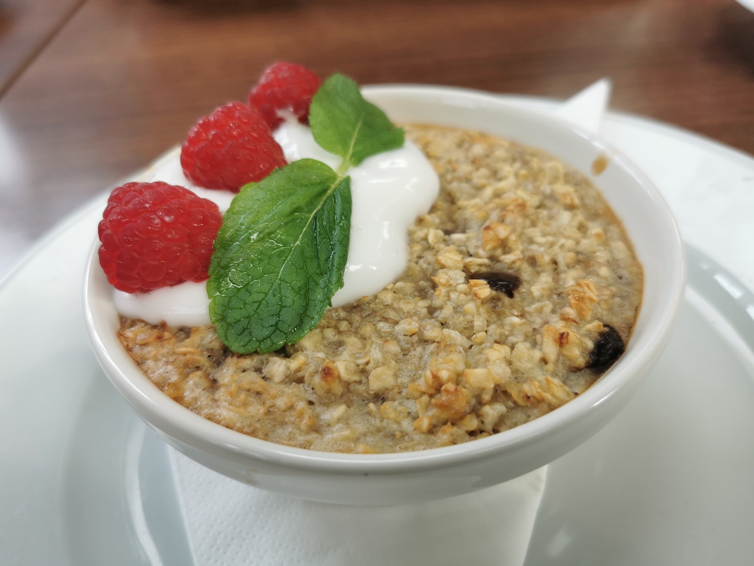 Vegan Baked Oats at The Evergreen Restaurant