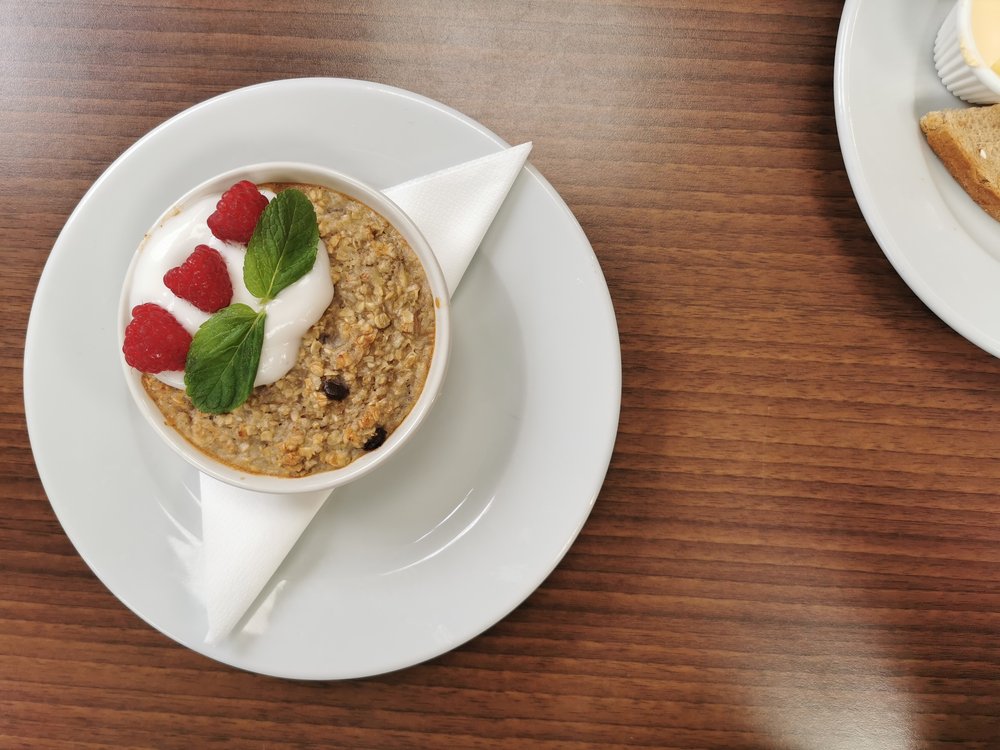 Vegan Baked Oats at The Evergreen Restaurant