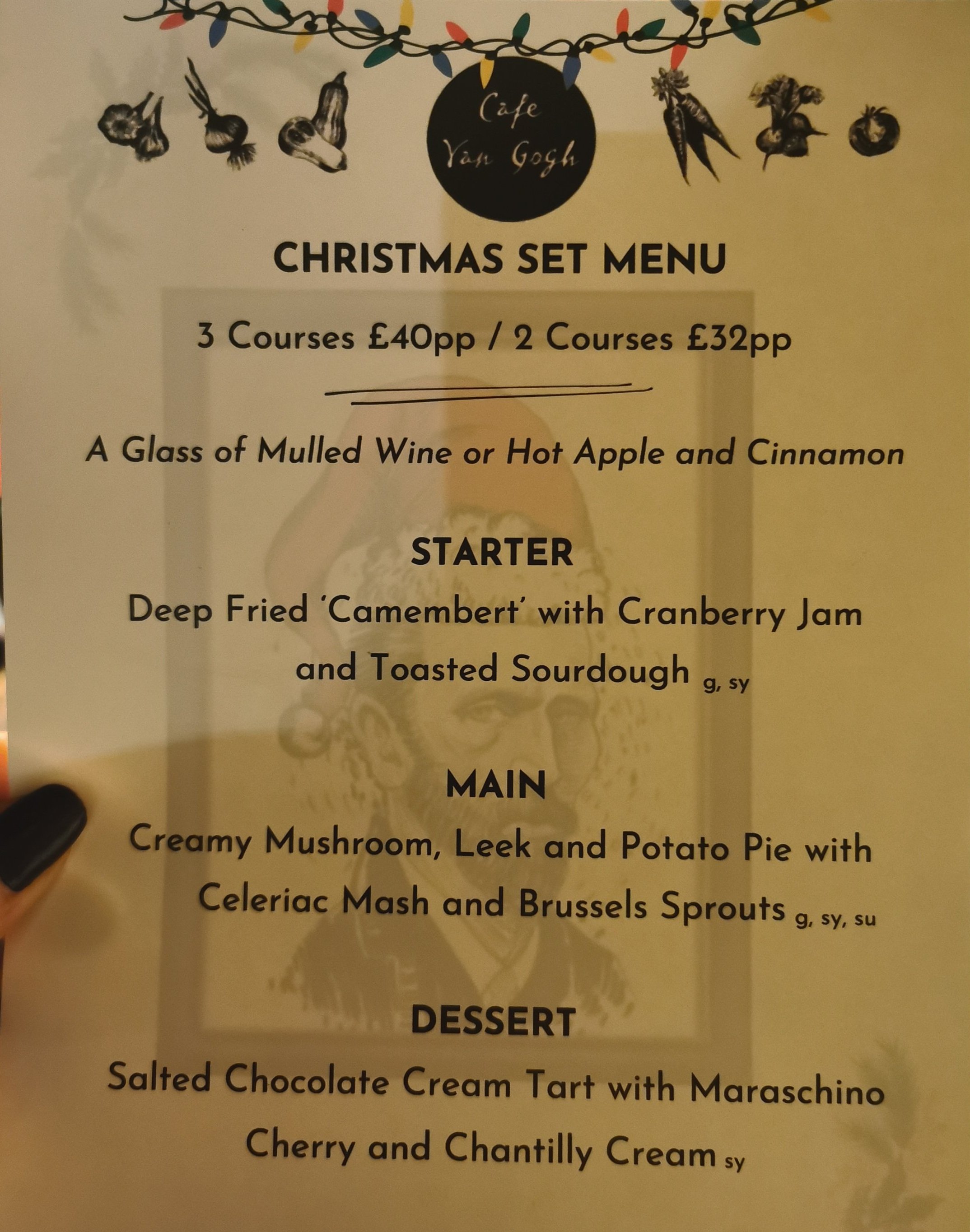 Café Van Gogh Christmas Set Menu