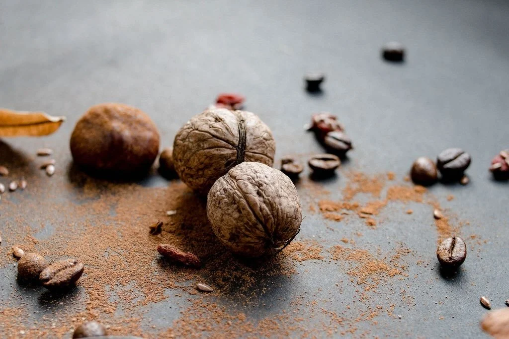 coffee beans and walnuts