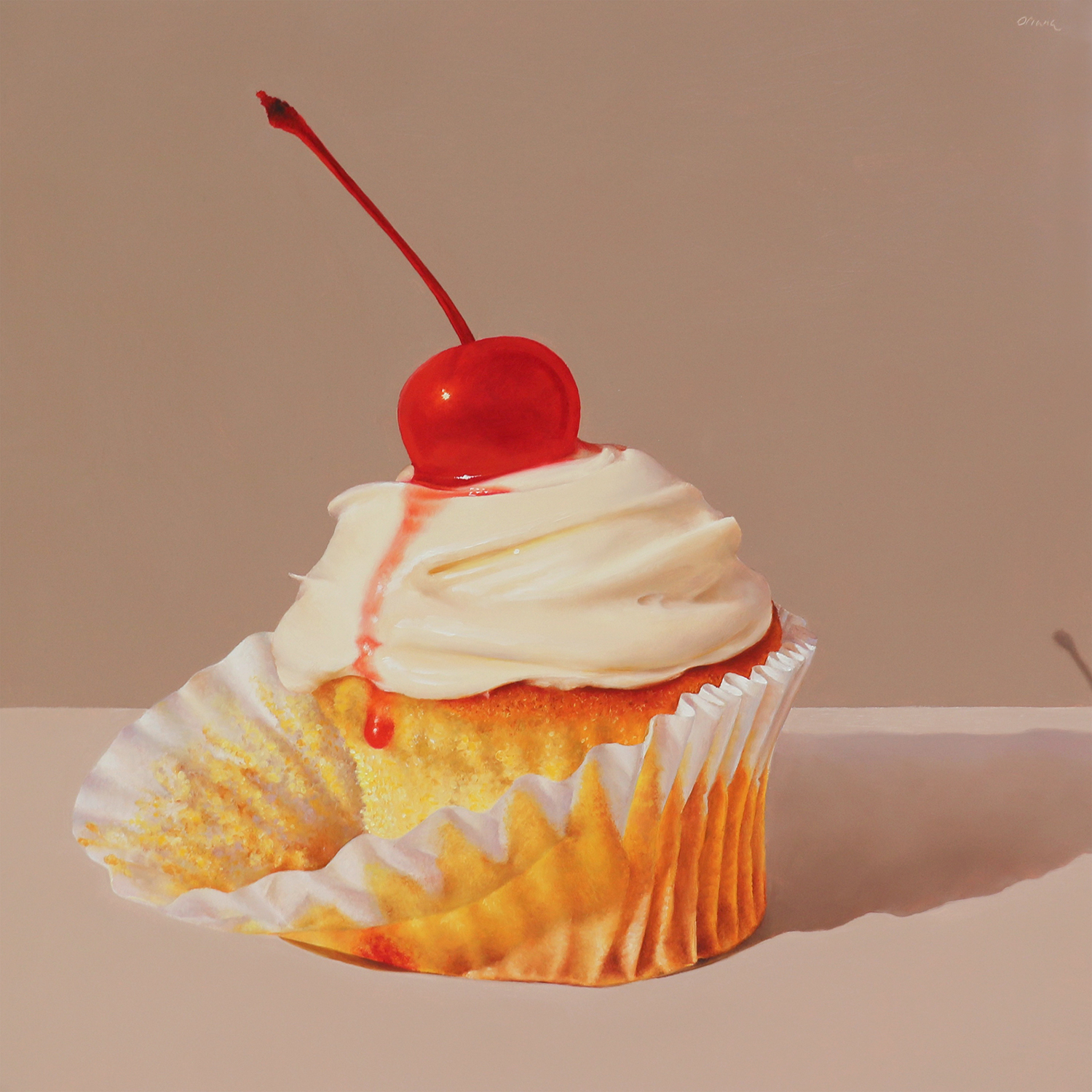  Cupcake with Maraschino Cherry  oil on panel / 12 x 12 inches  SOLD 