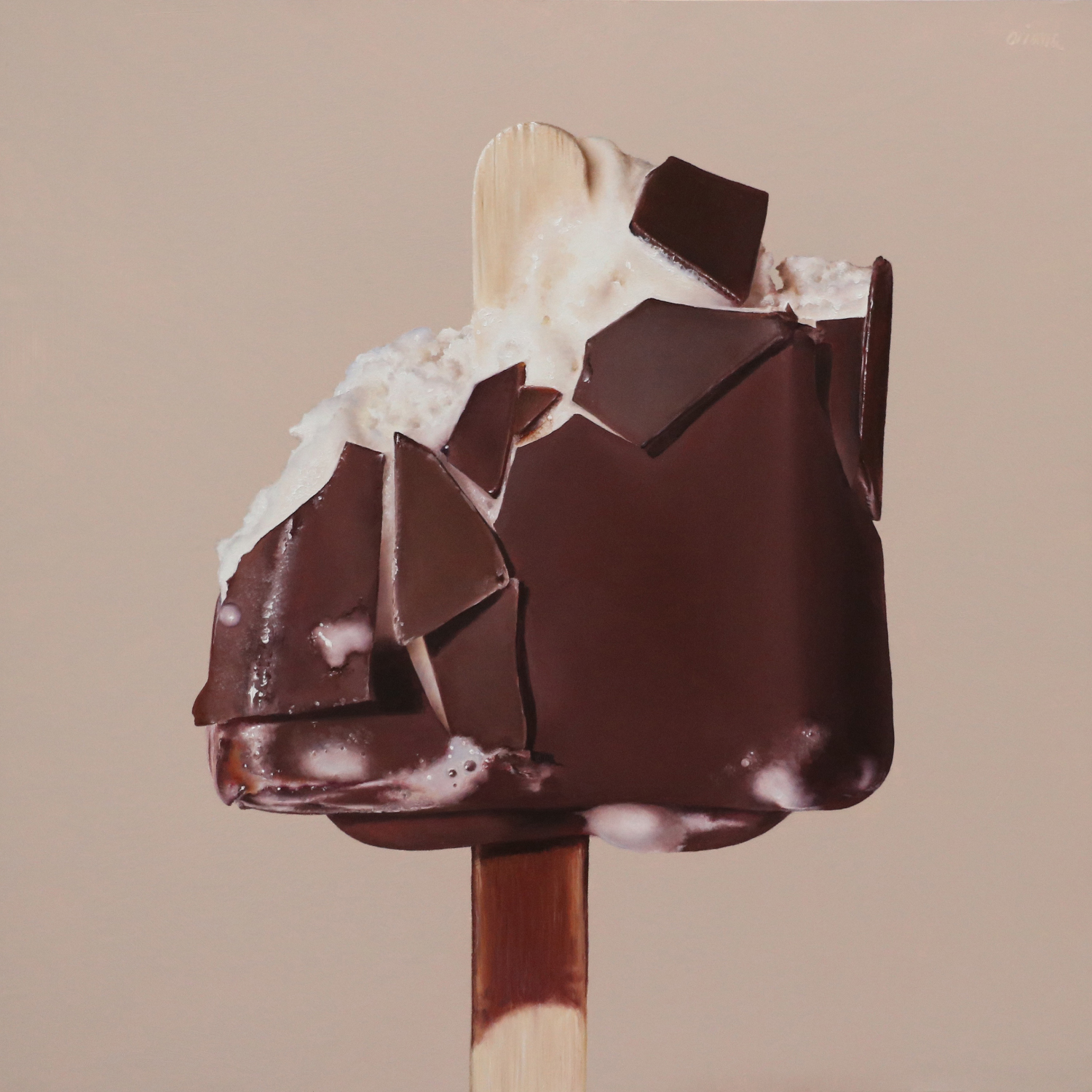  Chocolate Ice Cream Bar  oil on panel / 12 x 12 inches  SOLD 