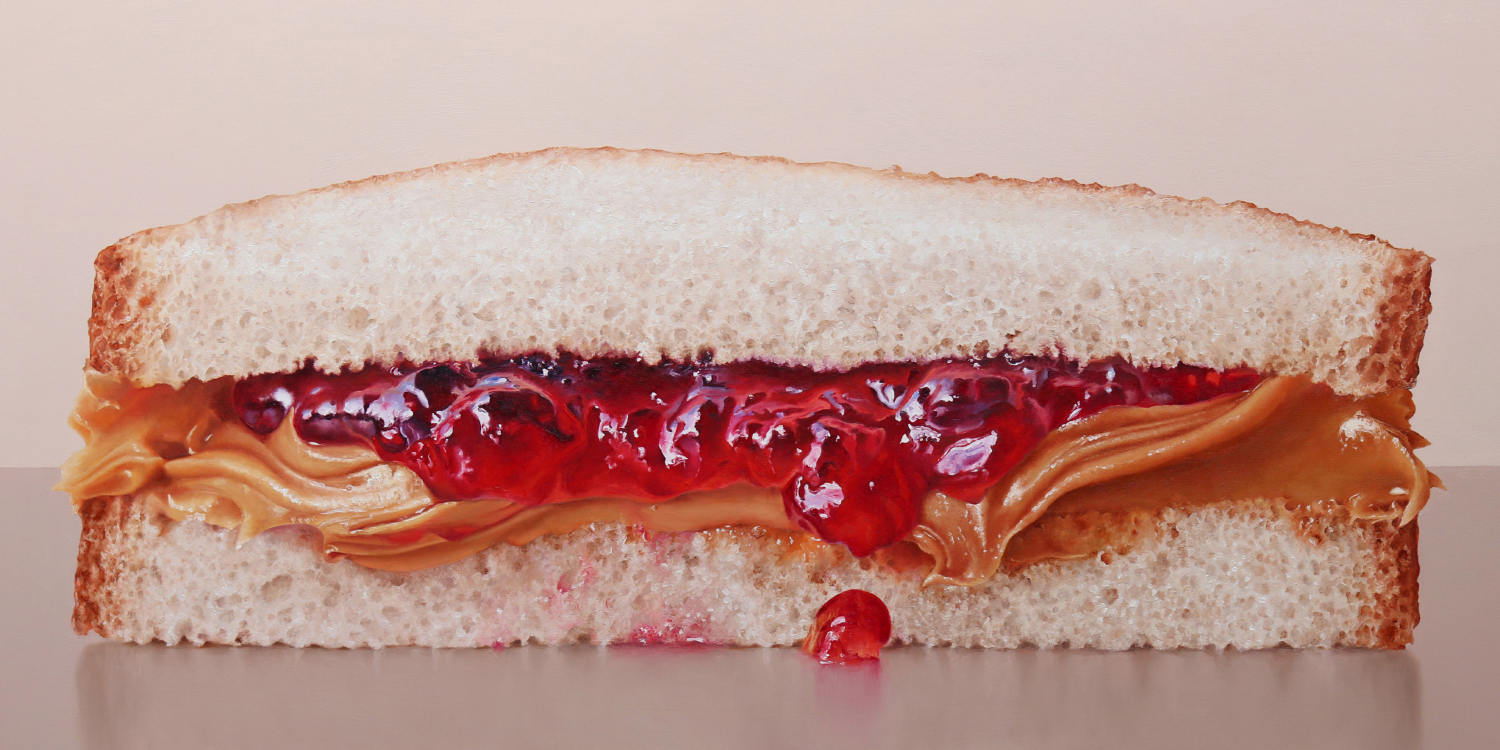  PB&amp;J Half  oil on panel / 12 x 24 inches  SOLD 