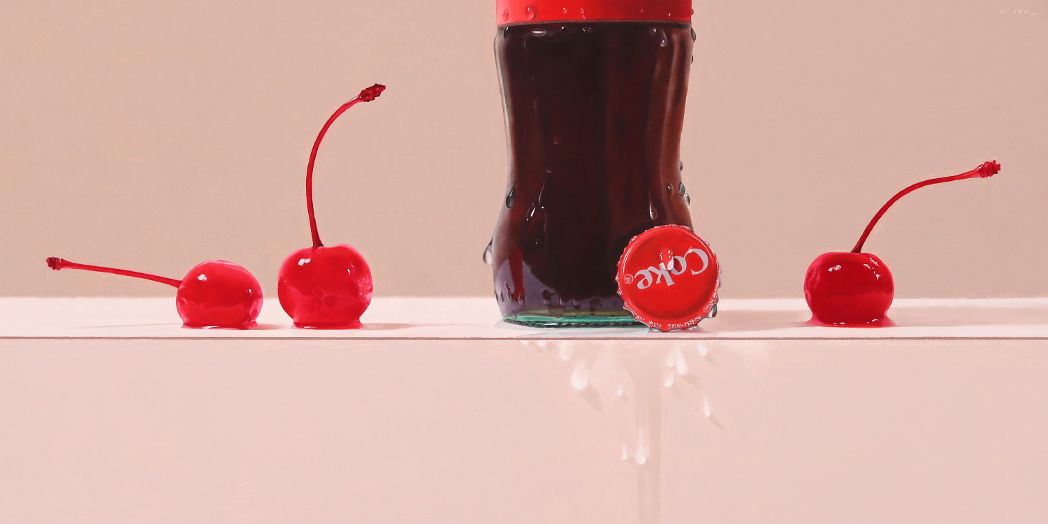  Cherry Coke  oil on panel / 12 x 24 inches  SOLD 