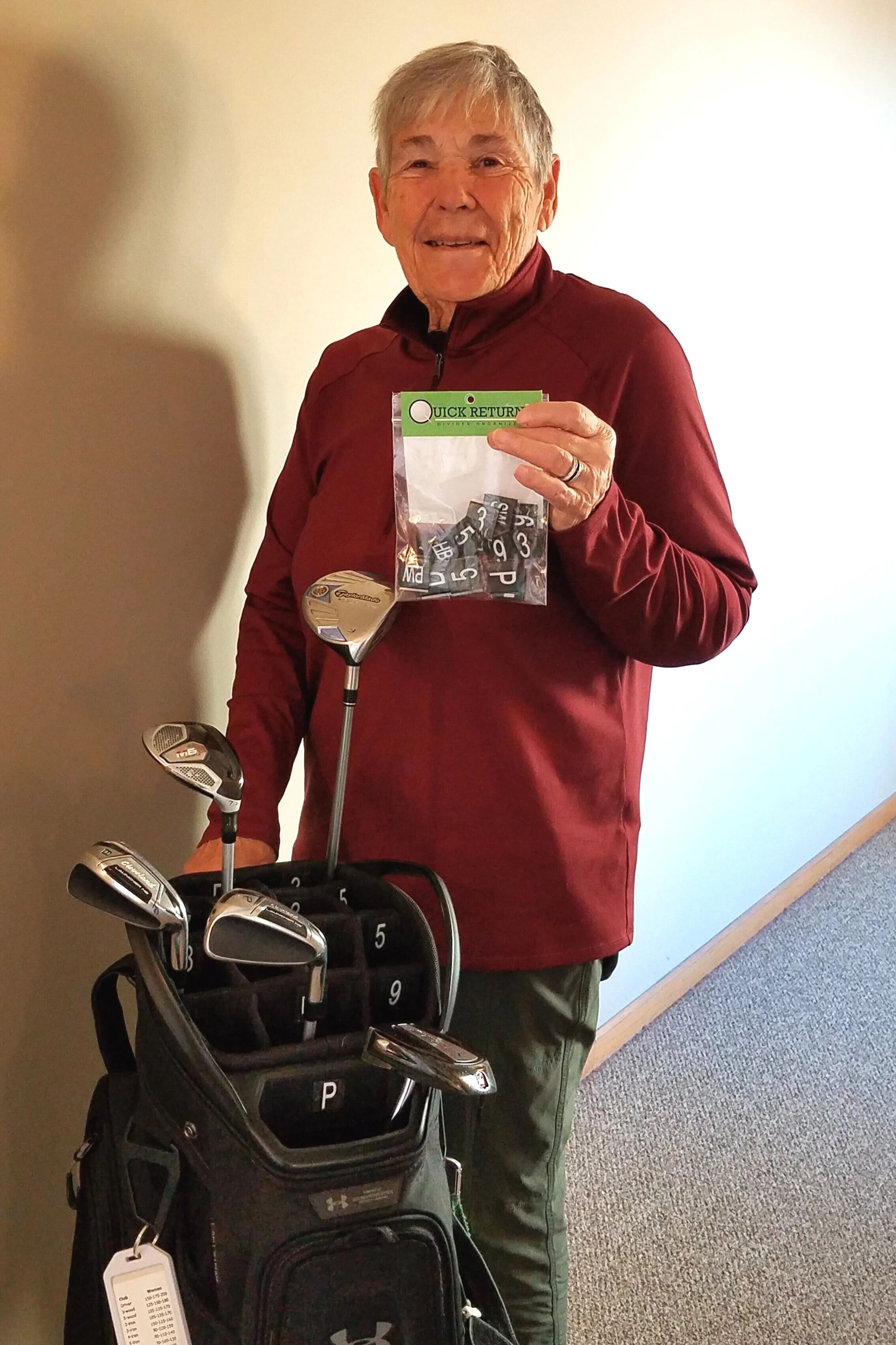 Quick Return Numbered Golf Bag Club Organizer — Bergamot Massage