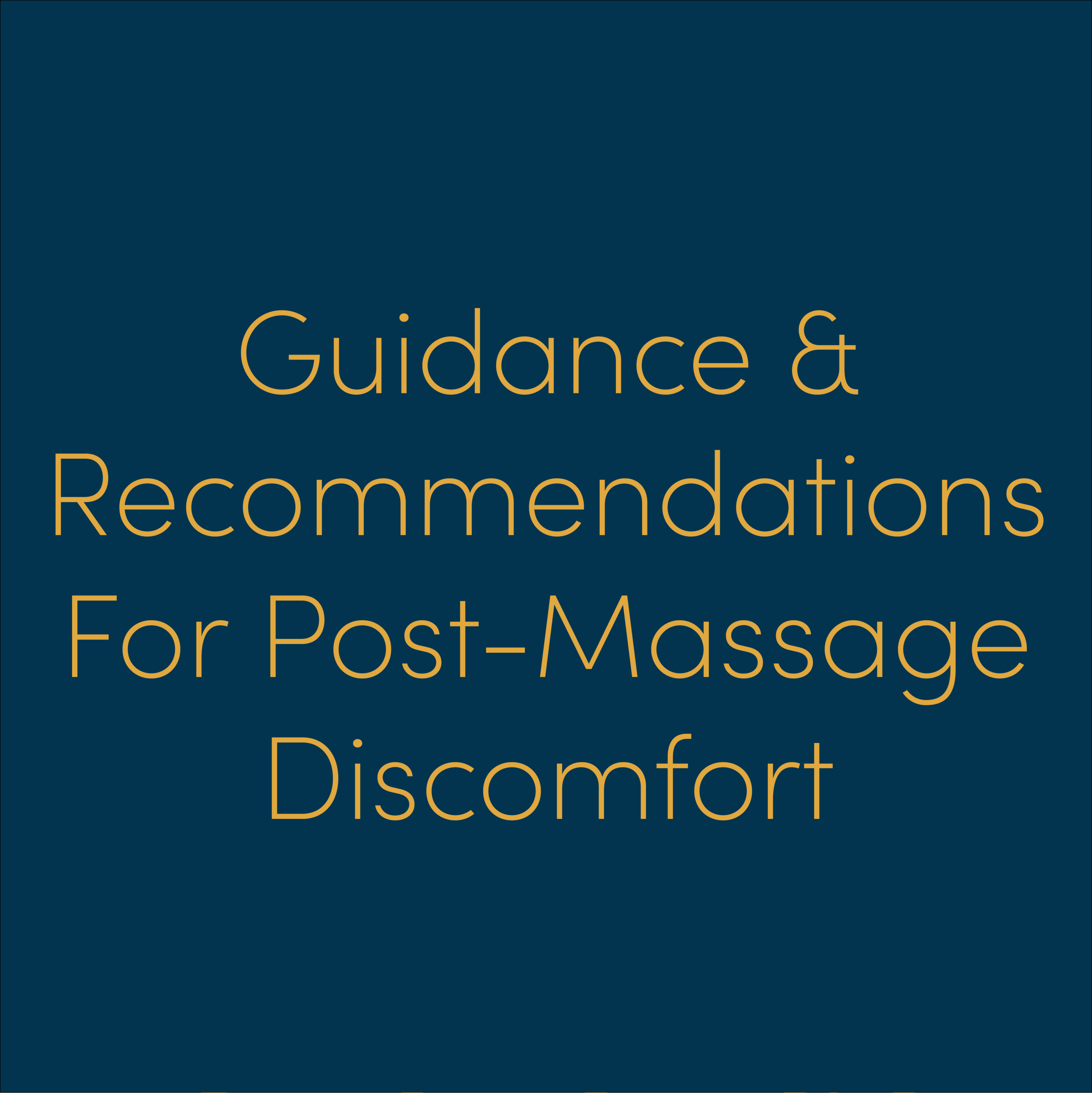 Click me to learn about guidance &amp; recommendations for post-massage discomfort!