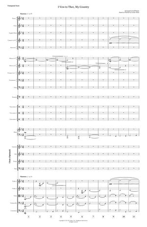 I Vow To Thee My Country Orchestral Printed Score And Parts Geoff Knorr