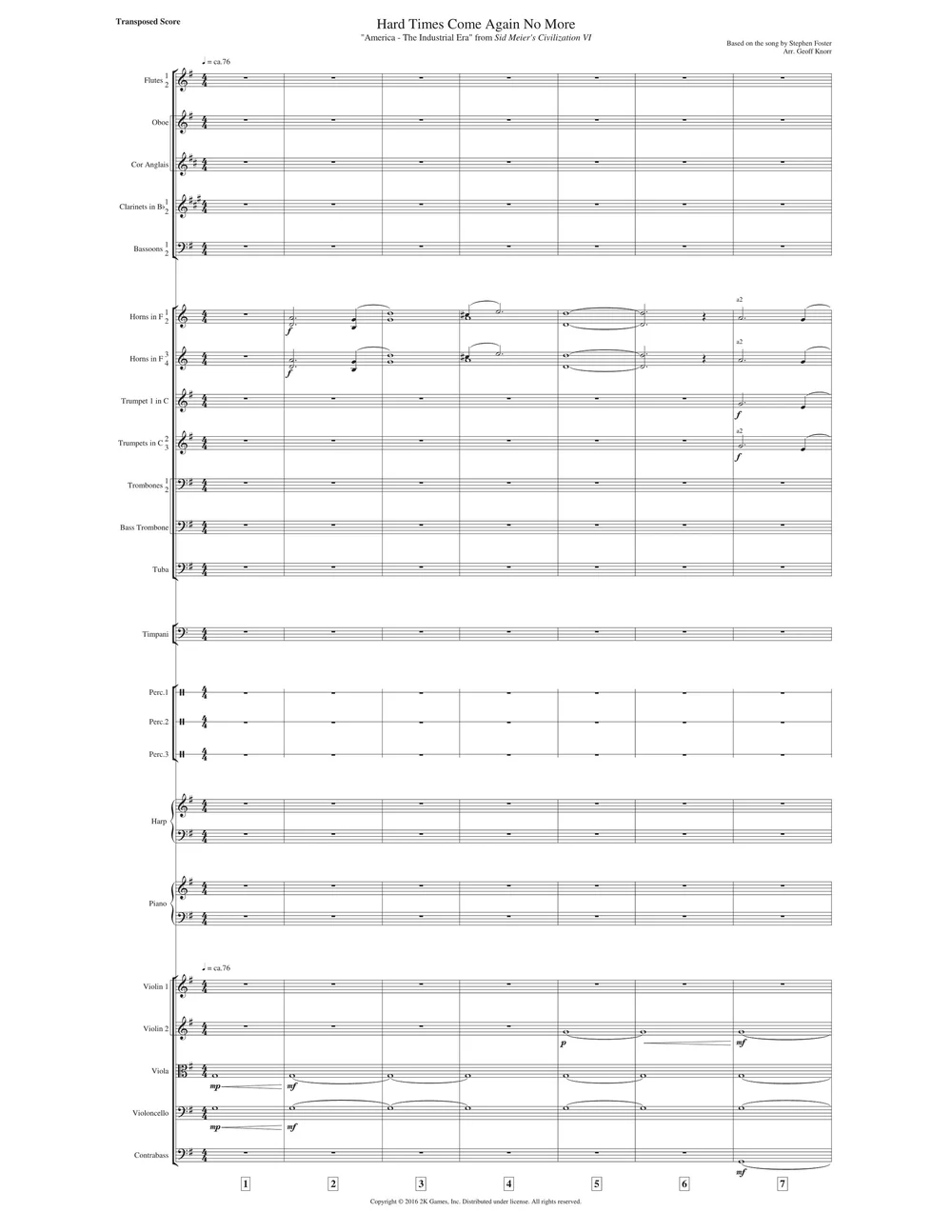 Hard Times Come Again No More America The Industrial Era From Civilization Vi Digital Study Score Geoff Knorr