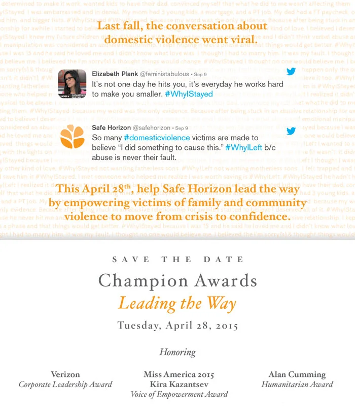 Safe Horizon 20th Annual Champion Awards Dinner, NYC