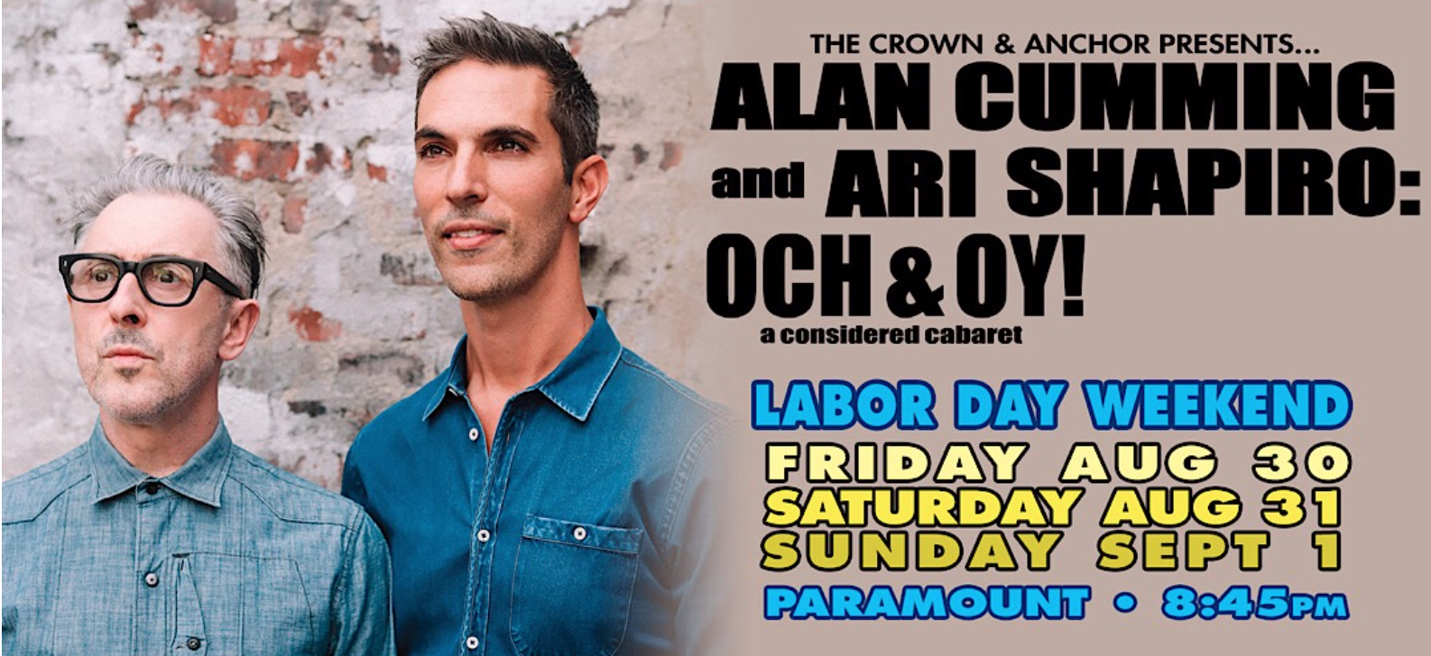 Alan Cumming and Ari Shapiro: Och & Oy! A Considered Cabaret - Mayo  Performing Arts Center