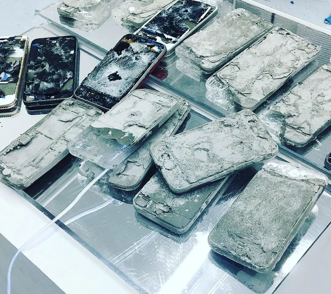 Crushed Cement, Resin Iphones | James Moore Studio | Brooklyn, NY