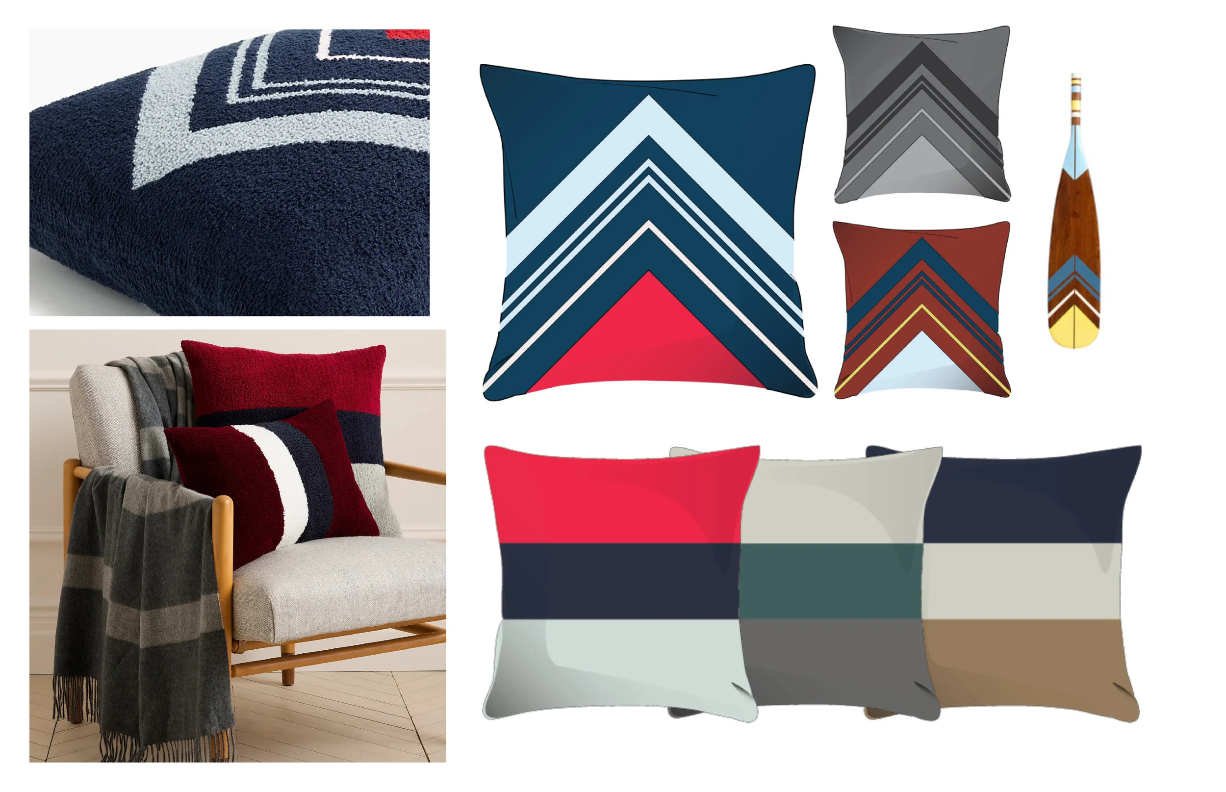  Classic rugby stripes and J.Crew’s Heritage inspired cozy bouclé pillows   