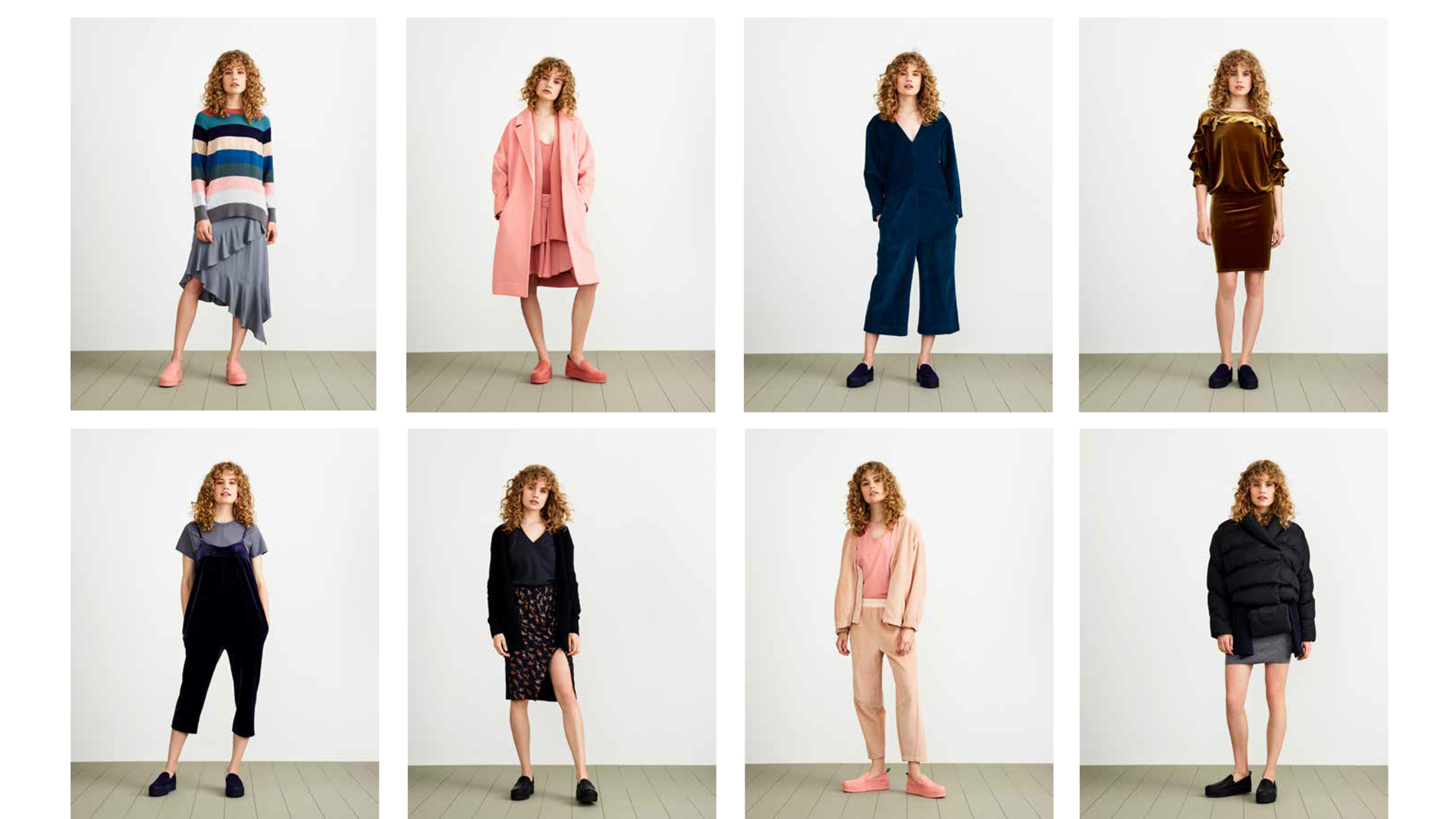  CUT &amp; SEW VELVET DRESSES &amp; JUMPSUITS FOR MOMENTS OF WHIMSY   MOERN TAKES ON STRIPED SWEATERS AND EXAGGERATED PUFFER JACKETS 