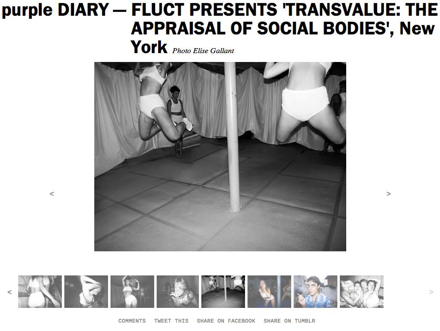   Transvalue, the Appraisal of Social Bodies is a new work by the dance project FlucT debuting at Fitness Center for Arts &amp; Tactics July 20-21st. Transvalue is a critical exercise to expose and exorcise the effects of capitalist values on our bod