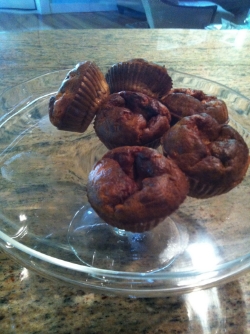 By the time I took this picture, half of the muffins were gone. I think dad helped. A lot.