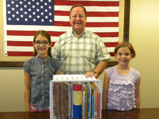 Harper and Maggie with Congressman Flores (R-TX).
