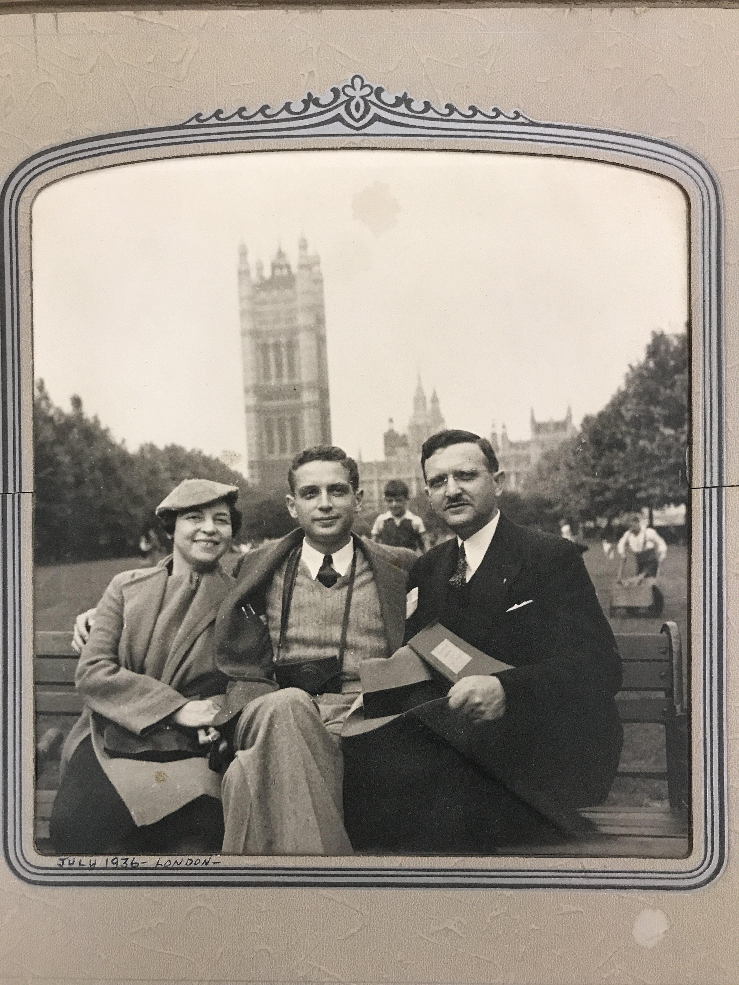  Baggy-eyed Dan caught between his parents, proud Dora and confident Sam, 1936. 