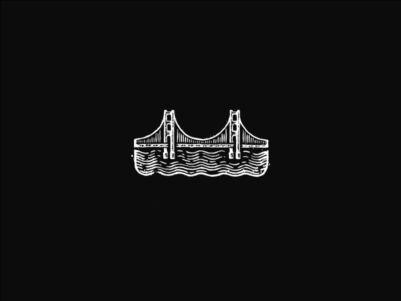 Mackinac Bridge Stamp style vector icon