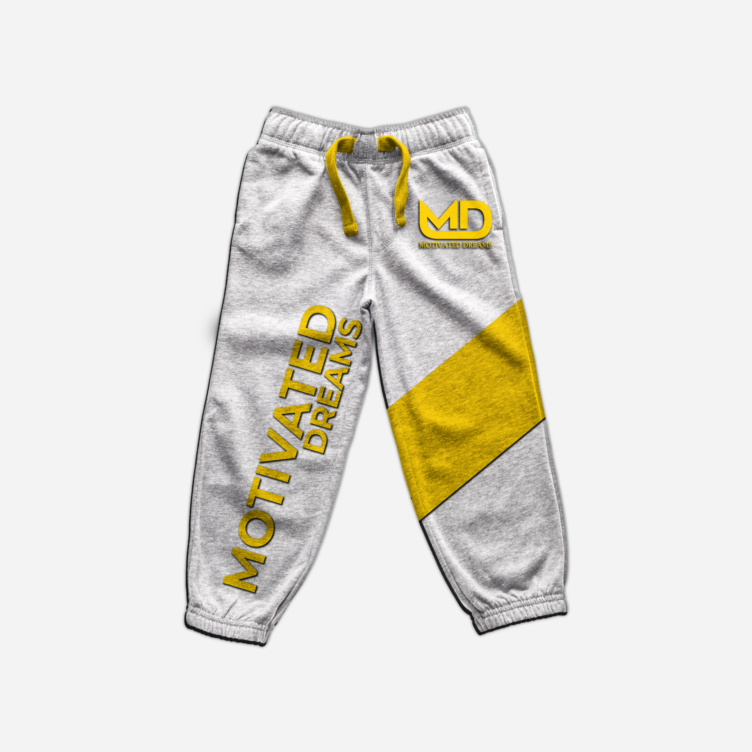 MD White Sweatpant Yellow Logo design.png