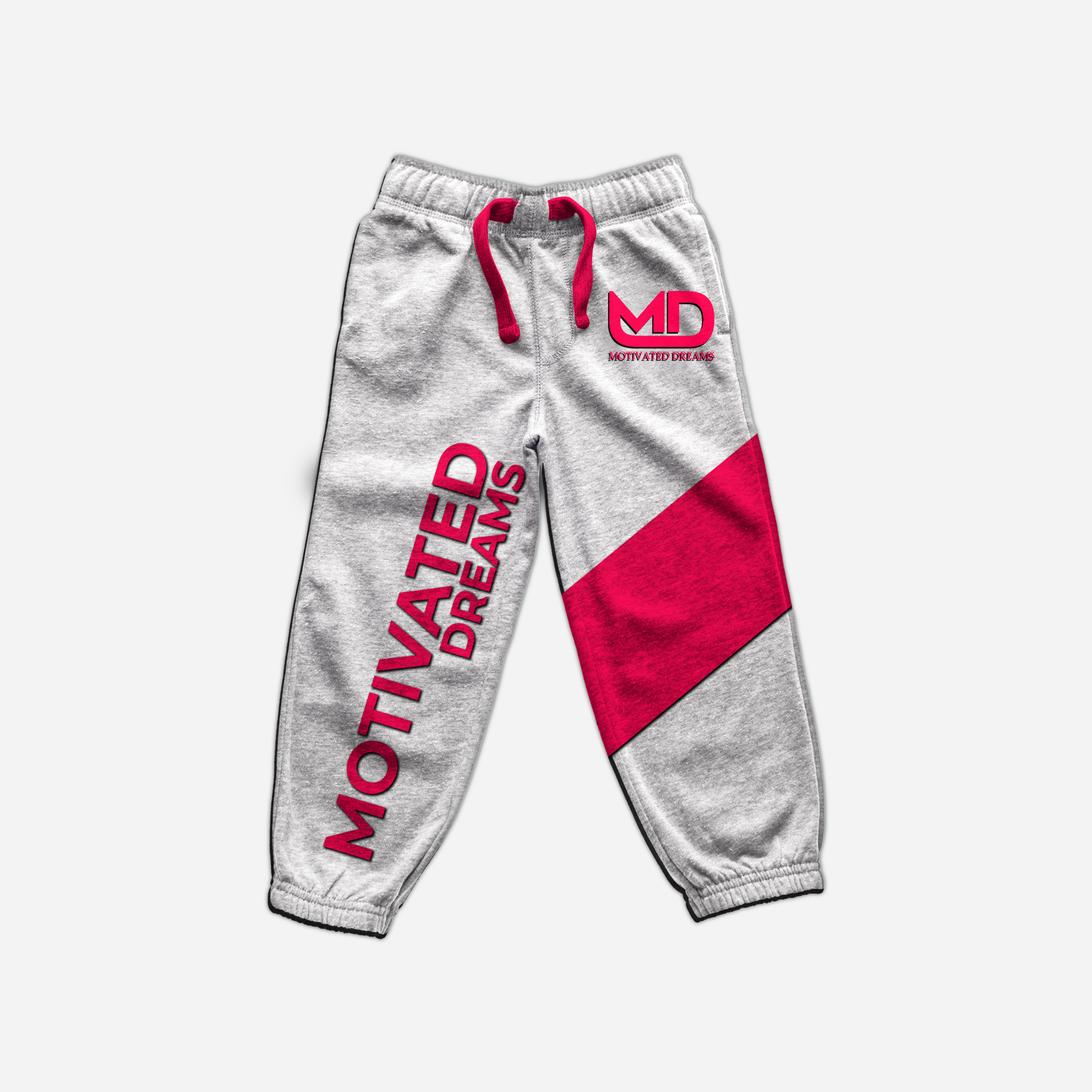 MD White Sweatpant Pink Logo design.png