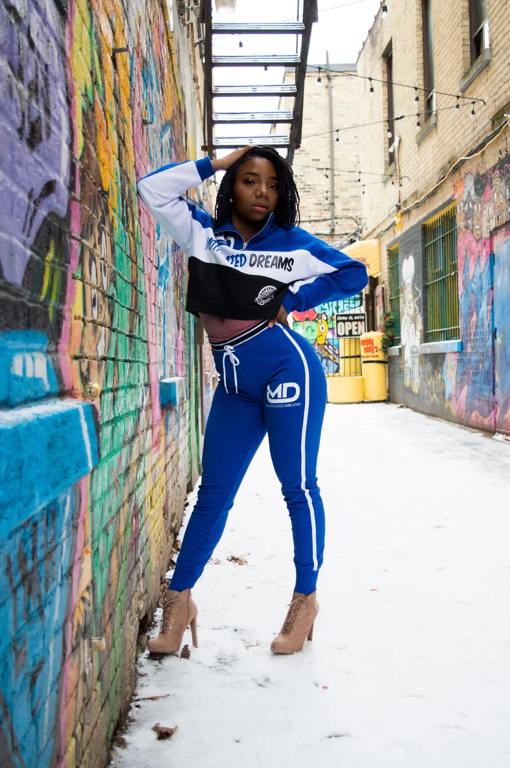 half zip sweatshirt and leggings set