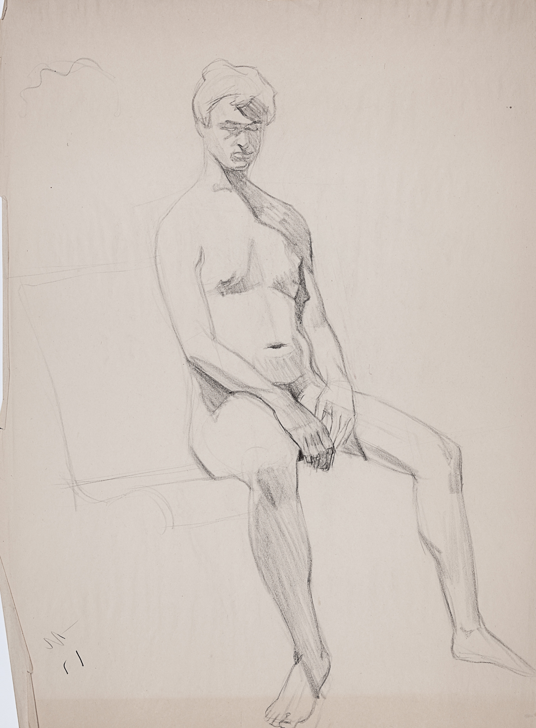 18 Seated Male Nude