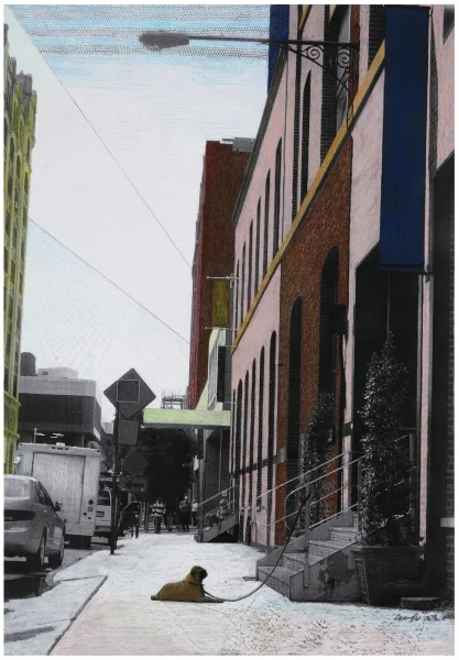 oil pastel on print W18"xH27"X1” 2010